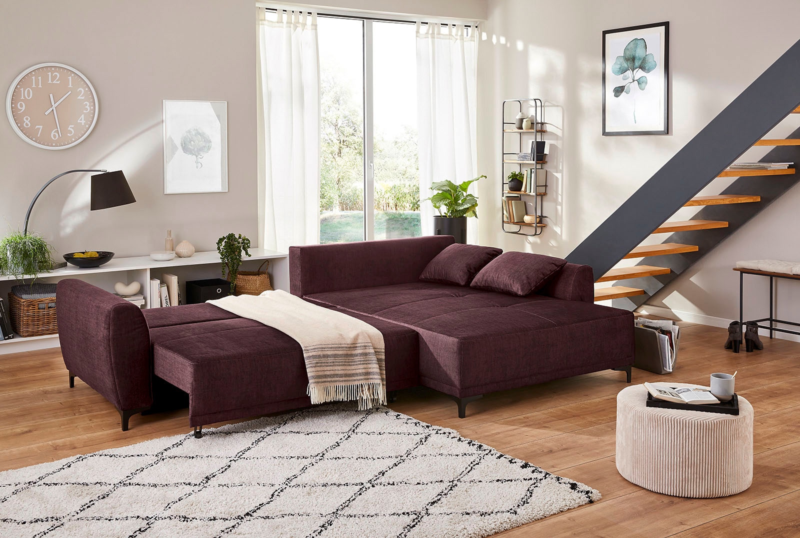 Jockenhöfer Gruppe Ecksofa Aviano, inkl. praktischer Bettfunktion, Stauraum/Bettkasten,