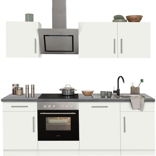 wiho Küchen Küchenzeile »Cali«, mit E-Geräten, Breite 220 cm mit Hanseatic  E-Geräten auf Raten kaufen