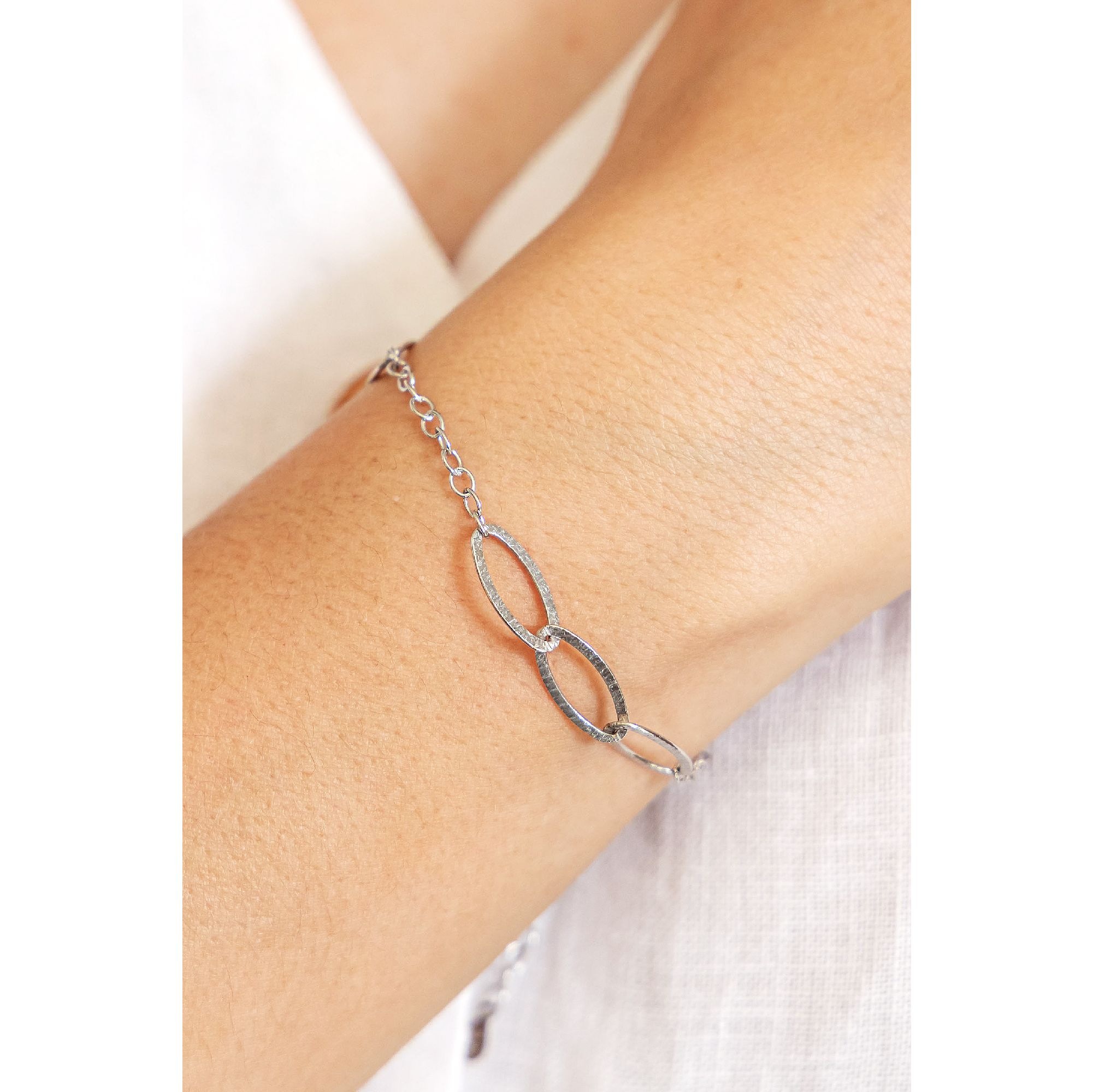 CELESTA Armband »925 Silber rhodiniert strukturiert«