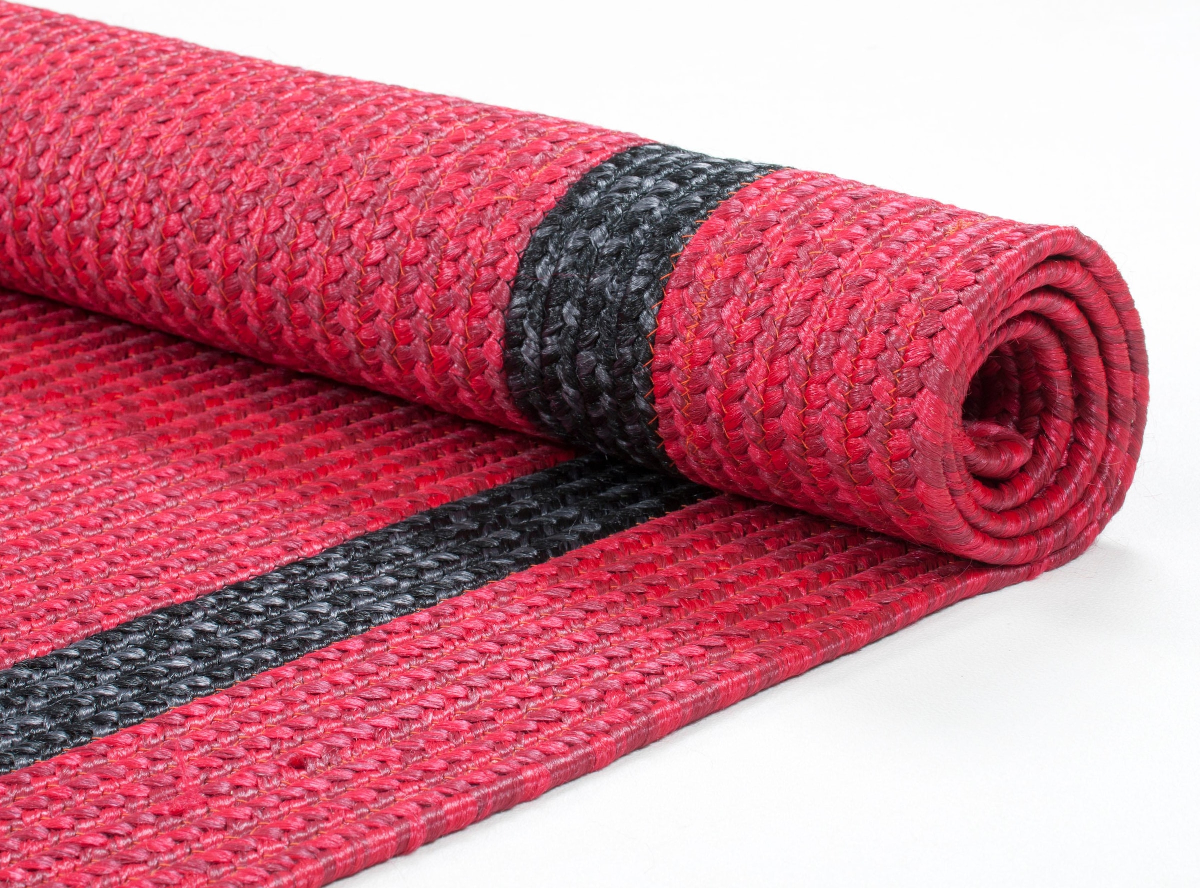 Gino Falcone Läufer »Benito«, rechteckig, 6 mm Höhe, Teppich-Läufer, Flachgewebe, Uni-Farben, mit Bordüre, Outdoor geeignet