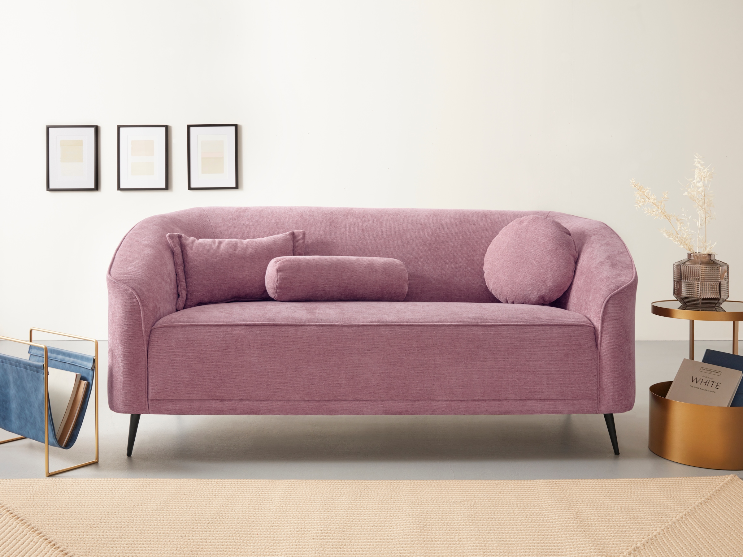 Home affaire 3-Sitzer »Ashly« in 3 Bezugsvarianten, Bouclé, Samtoptik und Struktur weich.