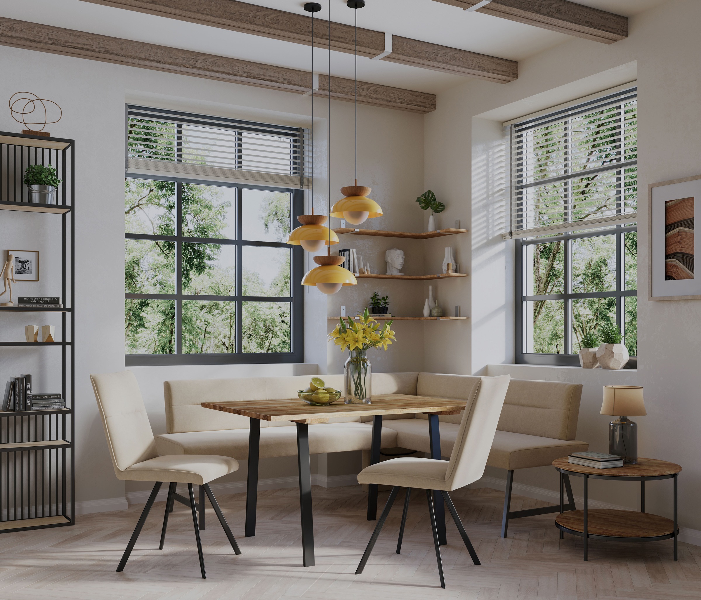 Home affaire Eckbankgruppe »Sava« Set, 4 Stk. tlg. Eckbank mit Wellenfederu günstig online kaufen