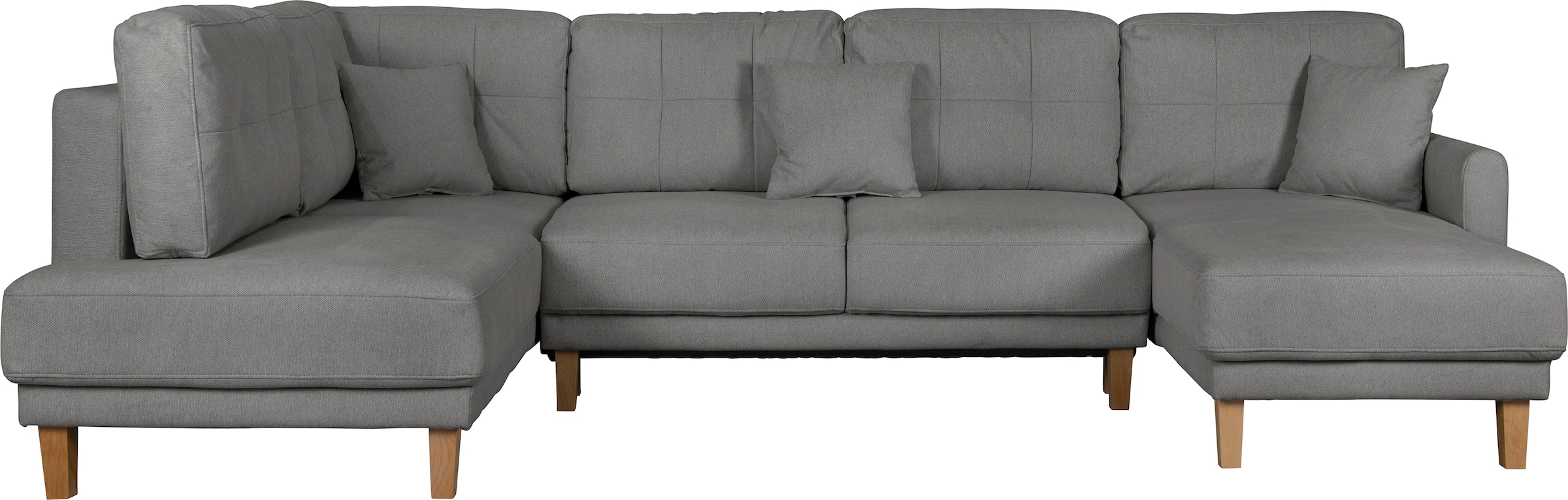 Home affaire Wohnlandschaft »TRIPLO U-Form wahlweise mit Schlaffunktion, B/T/H: 310/192/90 cm«, Schlafsofa, auch mit Bettkasten, Steppung im Rückenkissen