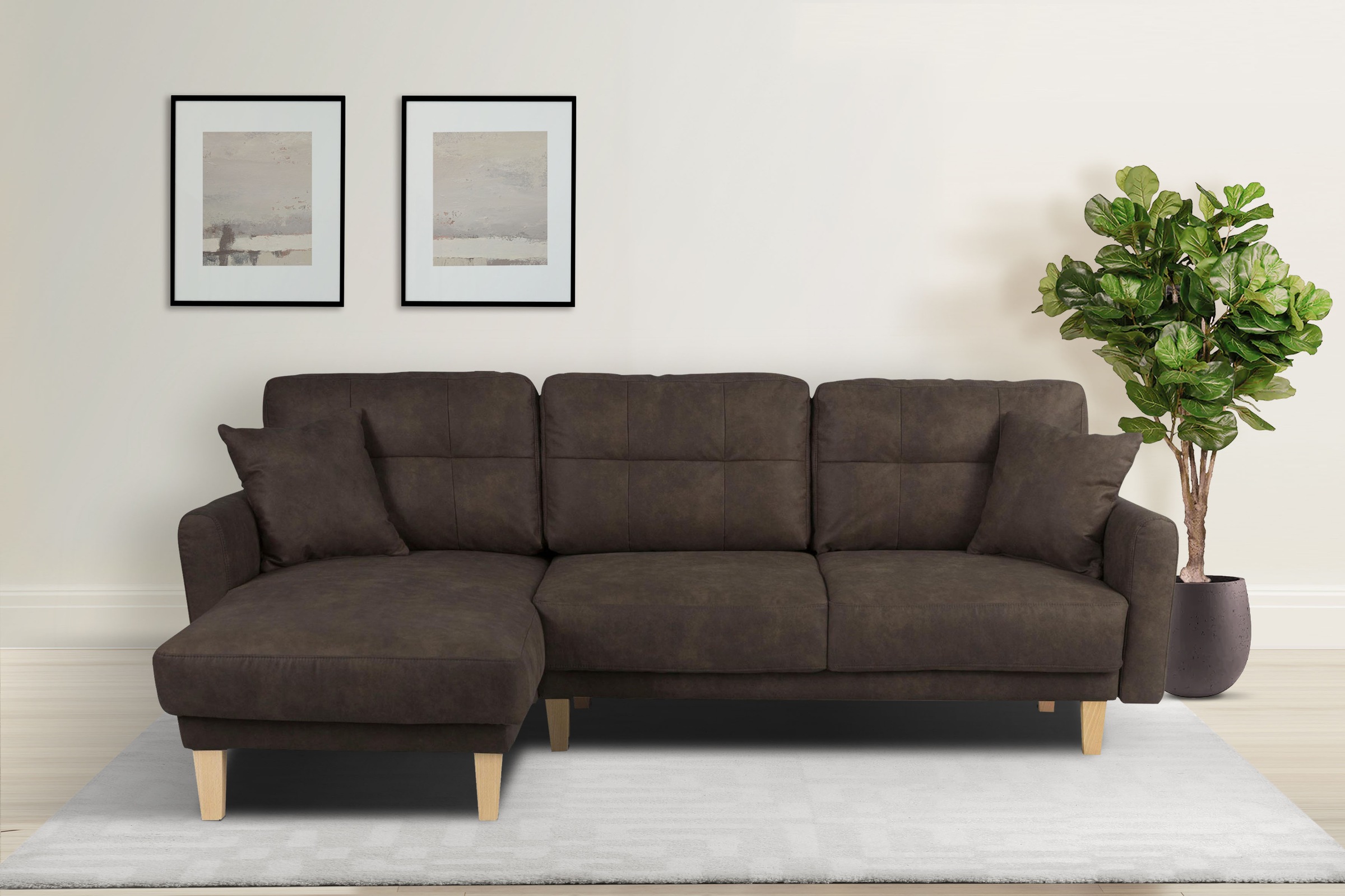 Home affaire Ecksofa »TRIPLO optionale Schlafsofa mit Bettkasten, Maße B/T/ günstig online kaufen