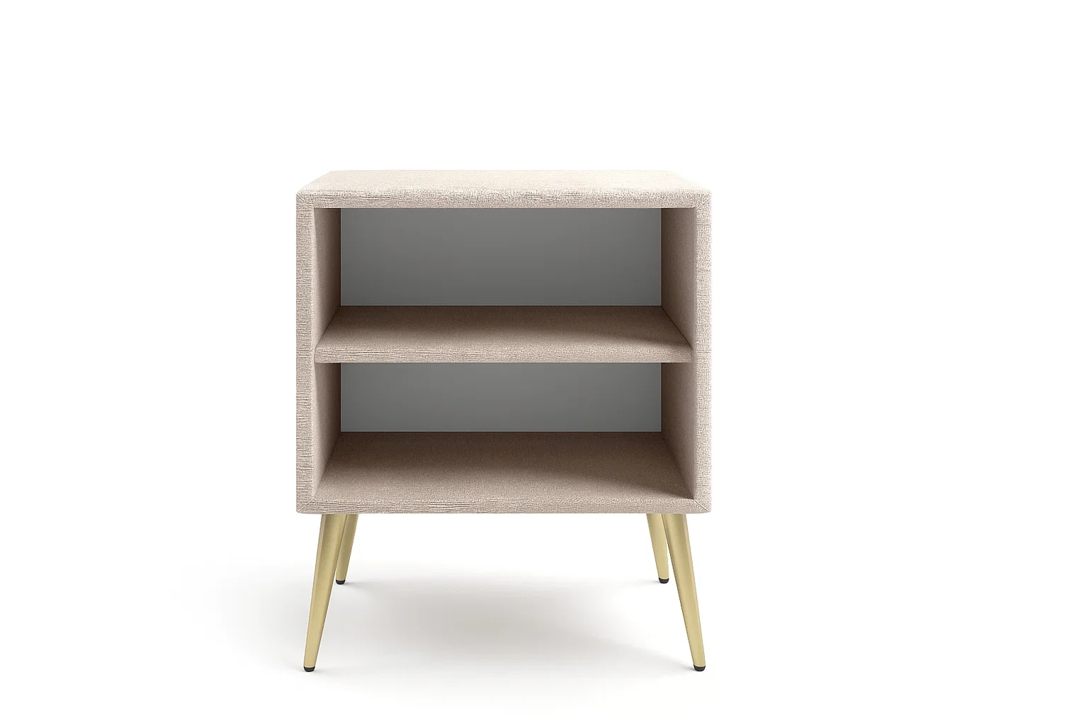 Home affaire Nachtschrank »MOIVRE Polster-Nachtkommode wahlweise mit 2 Schubladen oder Fächer« Nako auf goldenen Beinen, Maße B/T/H: 41/40,5/53,5cm, passend zum Bett