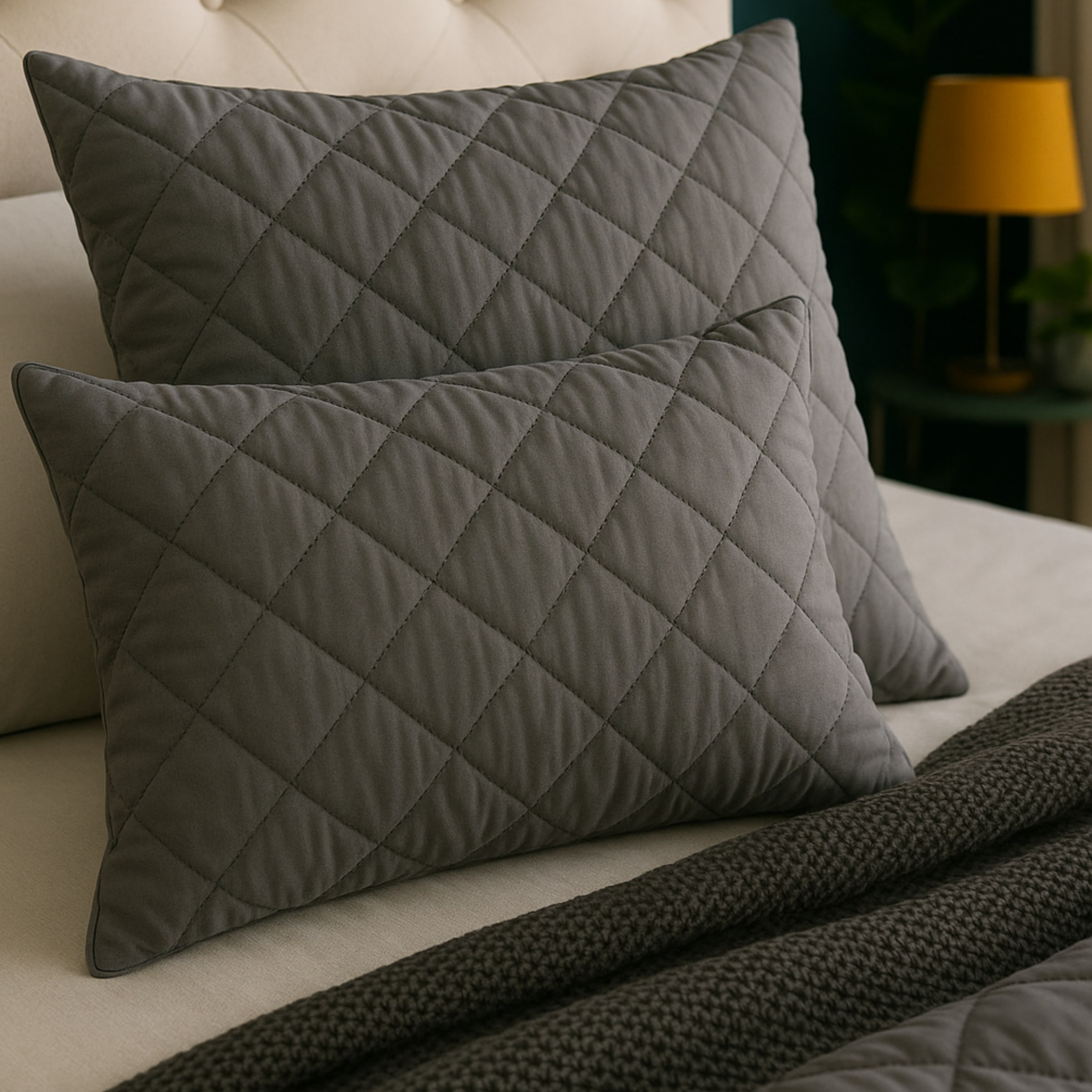 OTTO home Microfaserkissen »Clarra, Kopfkissen 40x80 cm, 80x80 cm« Füllung: Polyester Bezug: Polyester 1 Stk. tlg. Rückenschläfer, Seitenschläfer, Kissen in grau