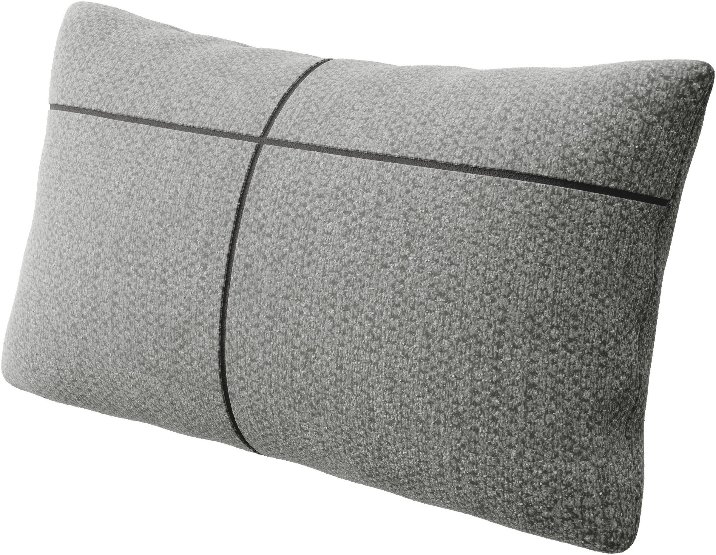 INOSIGN Ecksofa »Cross, mit softem Sitz, L-Form, wendbare Zierkissen, Breite 284 cm«, Couch mit vielen Kissen, stylische Kreuznaht, elegante Metallfüße