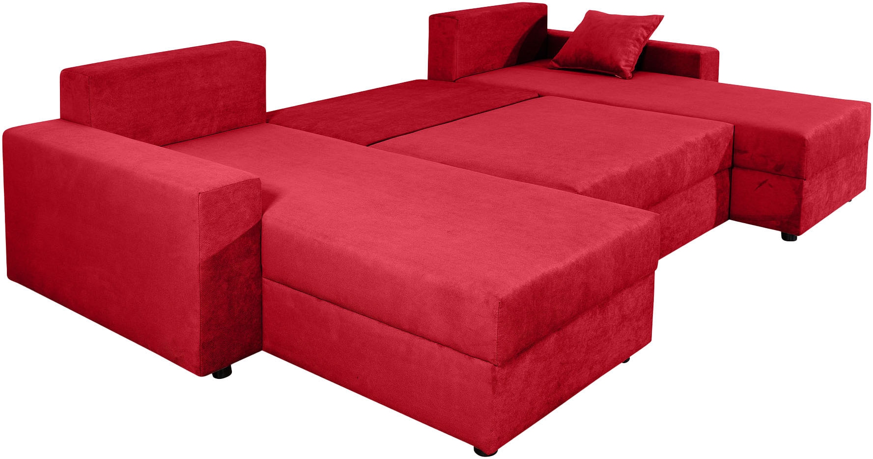 COLLECTION AB Wohnlandschaft »Pico U-Form, Breite 252, mit Schlaffunktion, Bettkasten & Zierkissen«, Liegefläche 117x220 cm