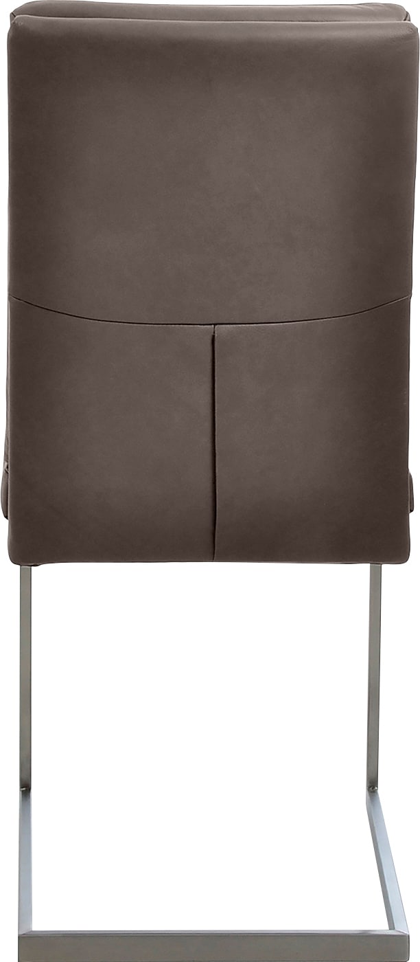 K+W Komfort & Wohnen Freischwinger, Leder CLOUD, stabiles Hochkantrohr, Untergestell in Edelstahloptik oder schwarz
