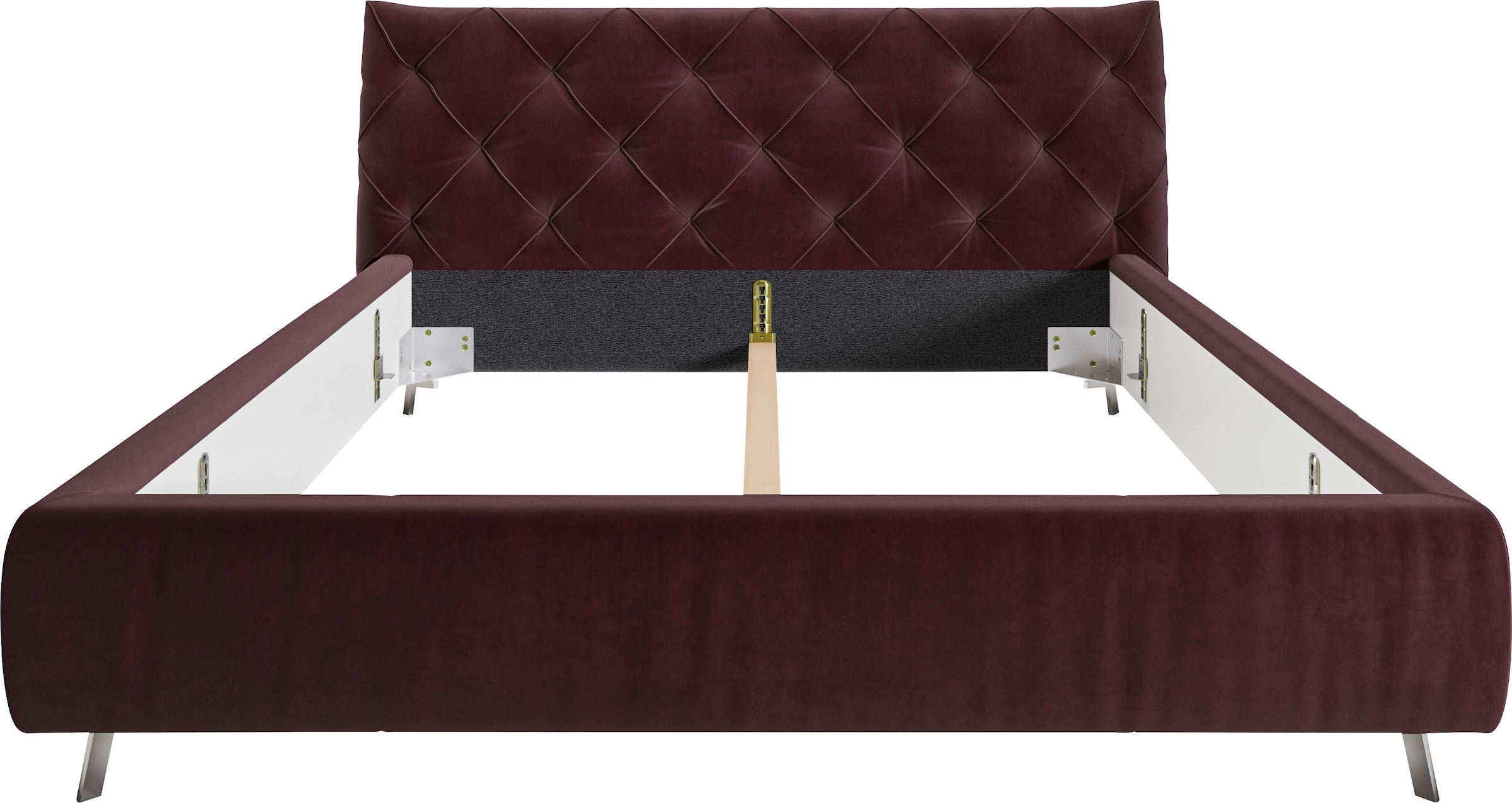 Home affaire Polsterbett »Elloree in 4 Breiten bis 200cm, auch in Leder« Kopfteilhöhe 105cm, belastbar bis 280 kg, auch in Überlänge 220cm