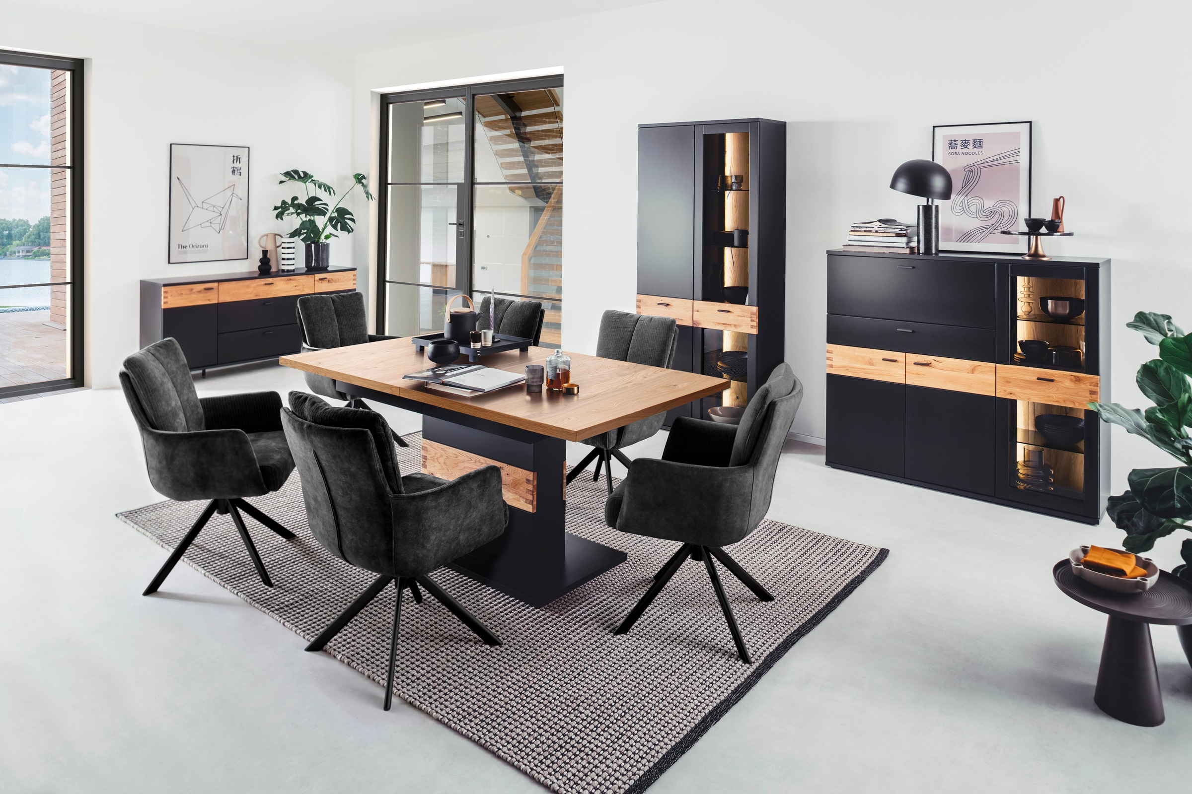 MCA furniture Esszimmerstuhl »MALIA« () (Set, 2 Stck), 360° drehbar, Taschenfederkern, Sitzhöhe ca. 49 cm