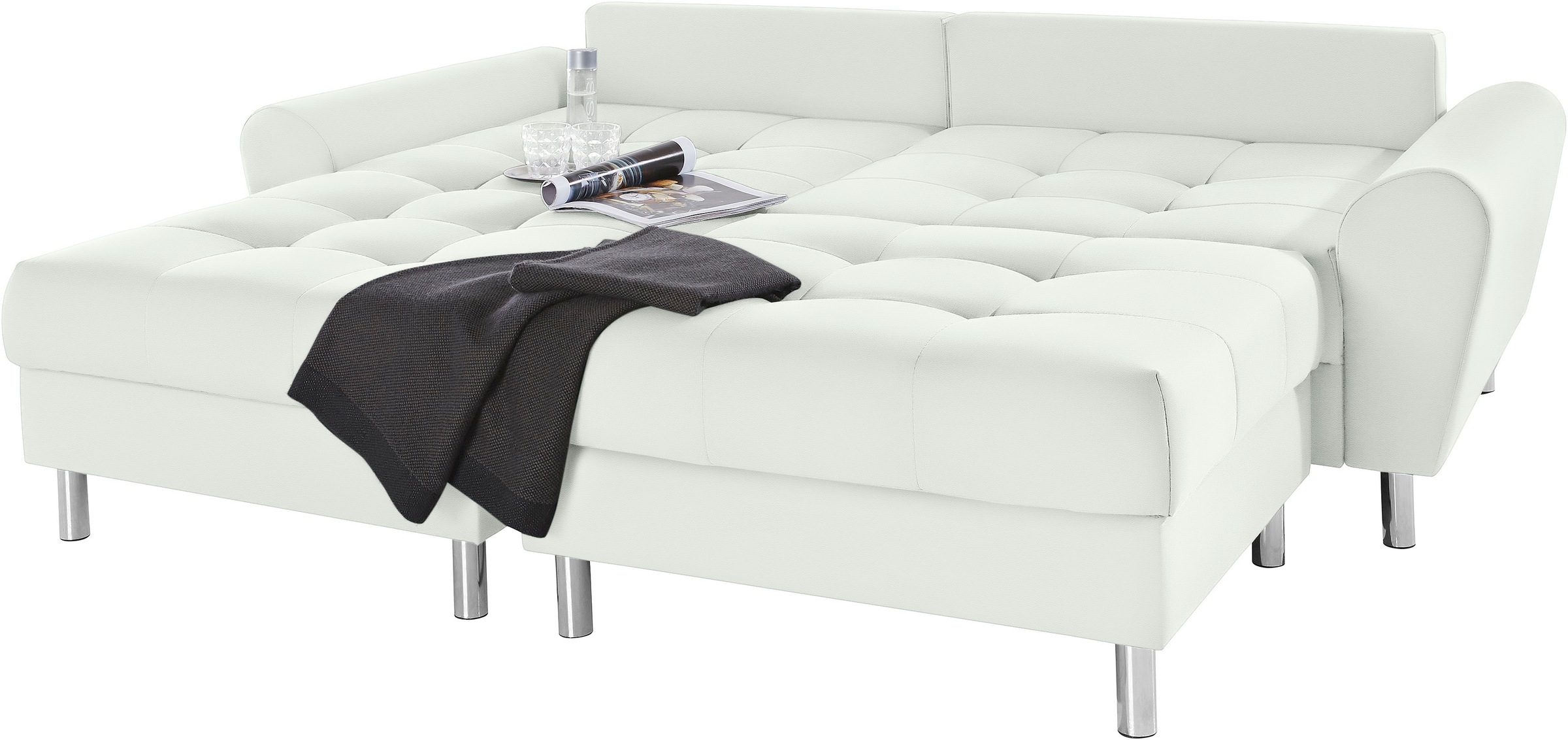 COLLECTION AB Ecksofa »Rada L-Form«, inklusive Hocker, Bettfunktion und Federkern