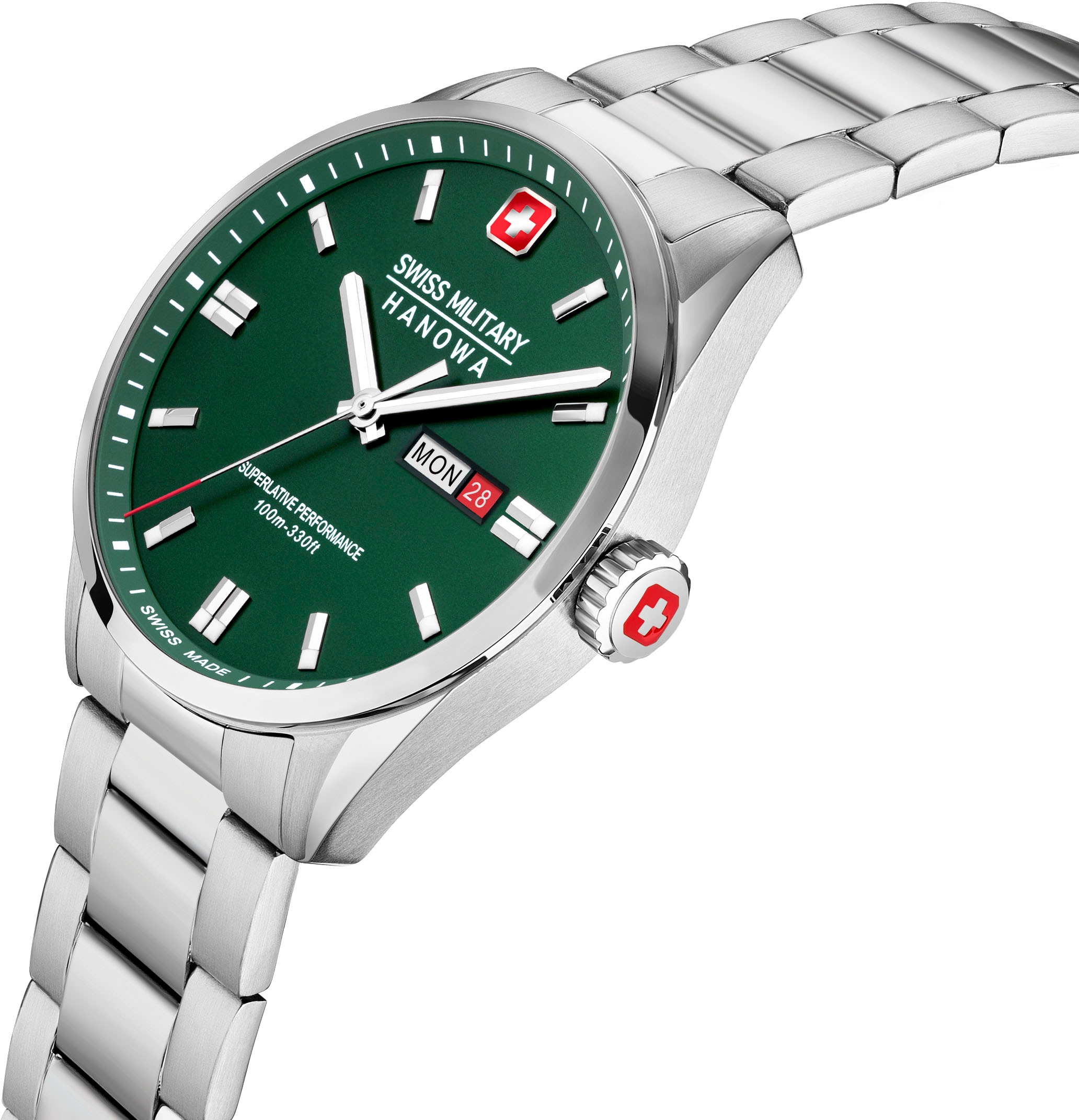 Swiss Military Hanowa Schweizer Uhr »ROADRUNNER MAXED, SMWGH0001603«, Quarzuhr, Armbanduhr, Herrenuhr, Swiss Made, Big Date, Saphirglas