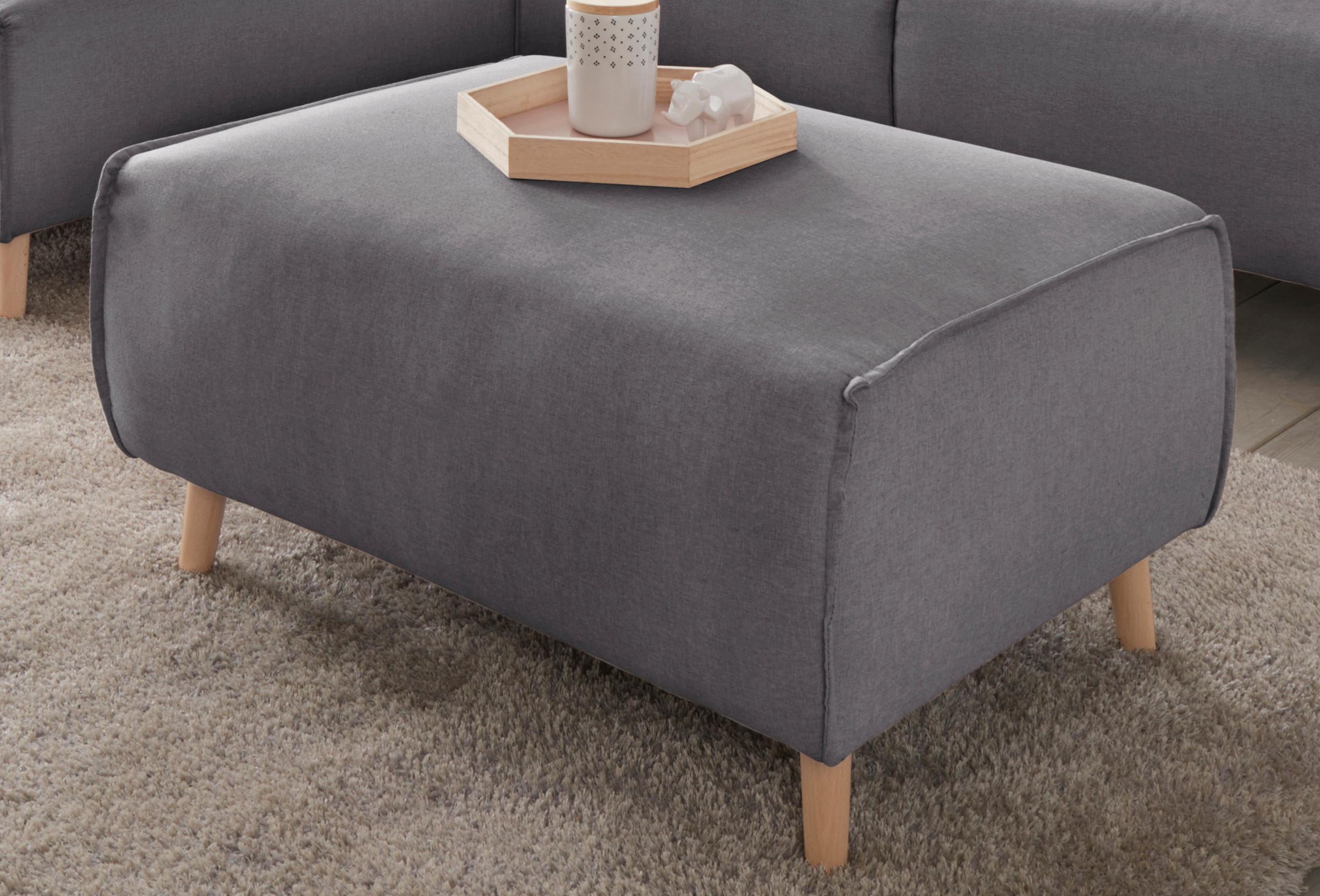 Home affaire Hocker »Janek« mit Keder in scandinavischem Design günstig online kaufen