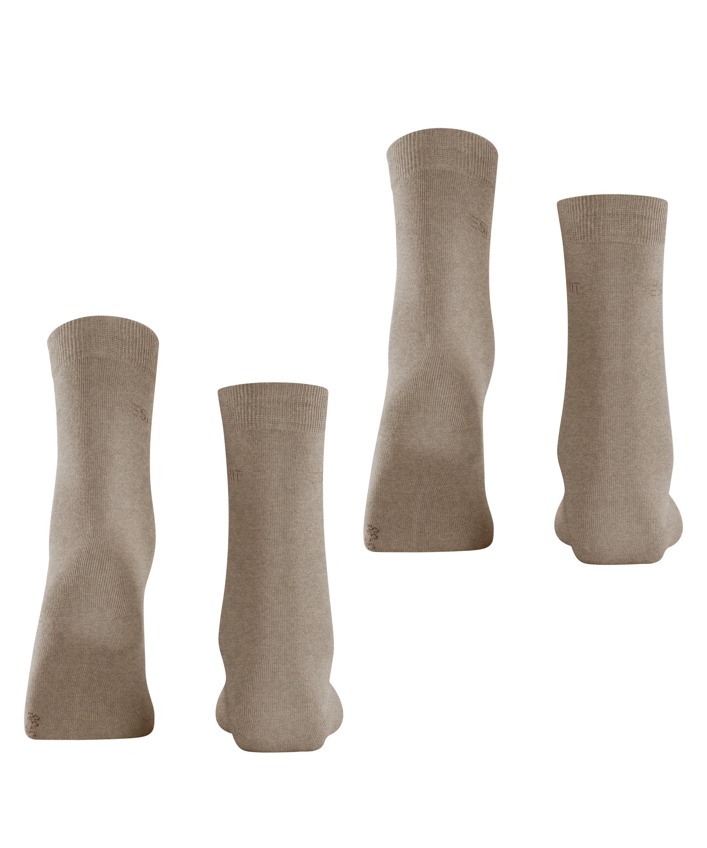 Esprit Socken »Uni«, (2 Paar), geripptes Bündchen