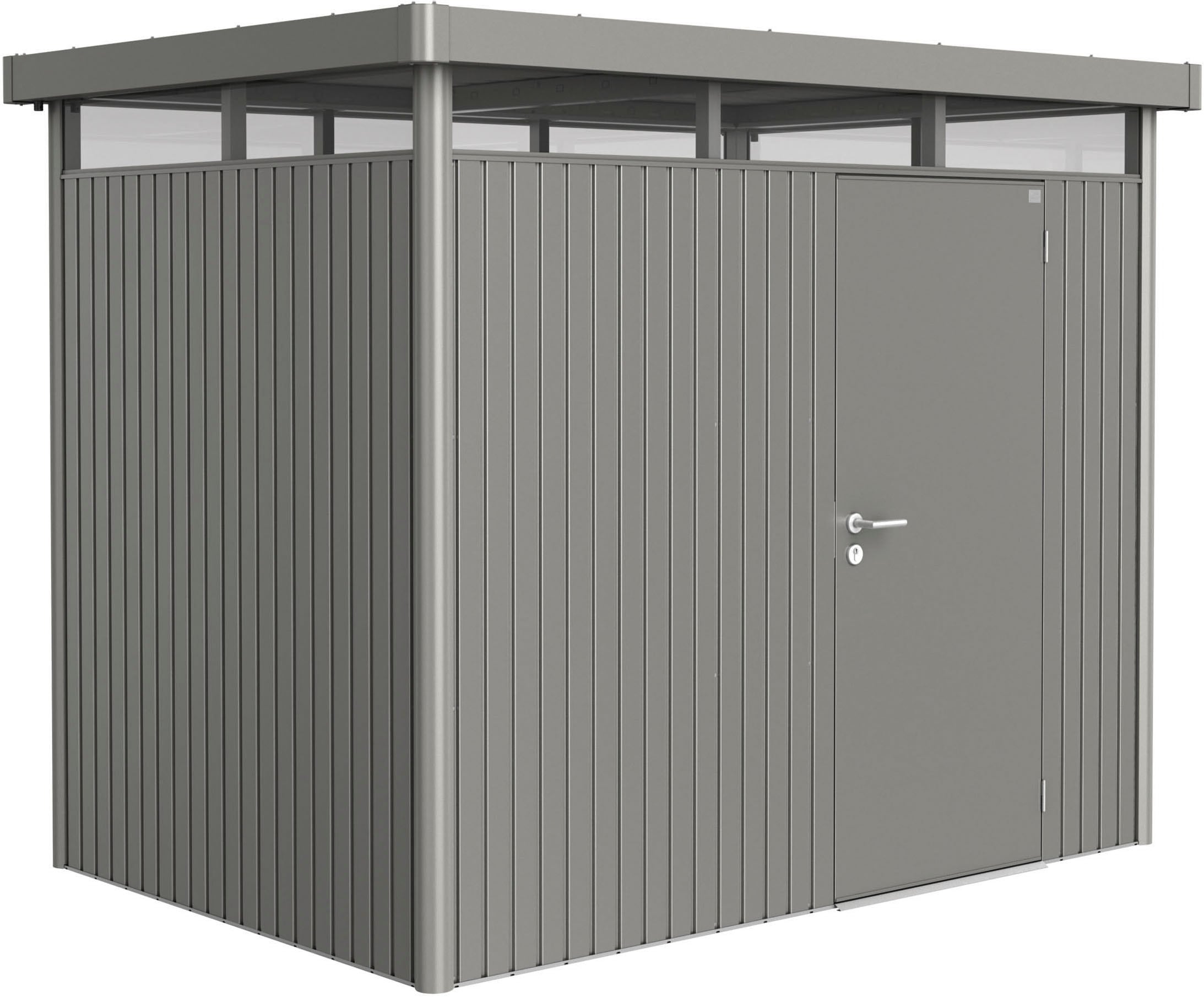 Biohort Gerätehaus »HIGHLINE Gr. H2, verschiedene Farben«, stylisches Metall-Gartenhaus mit Flachdach