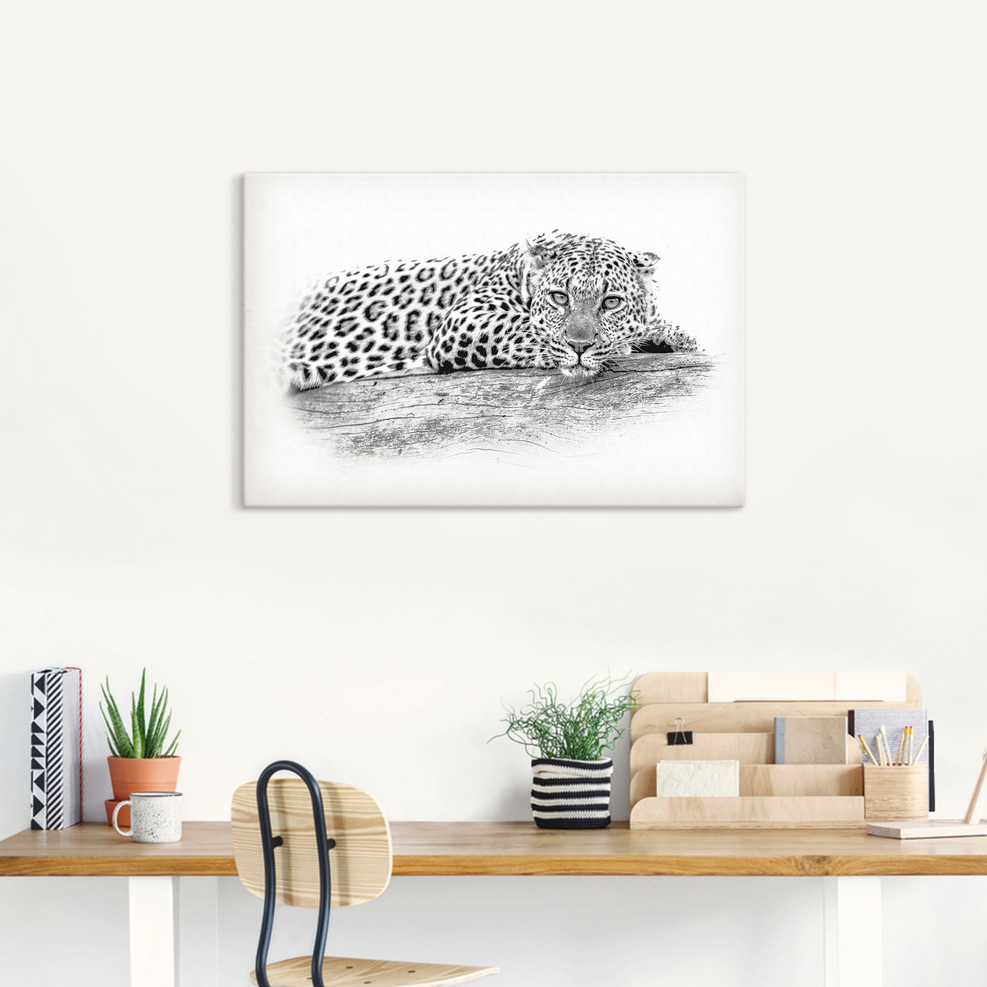 Artland Wandbild »Leopard High Key Optik«, Wildtiere, (1 St.), als Alubild, günstig online kaufen