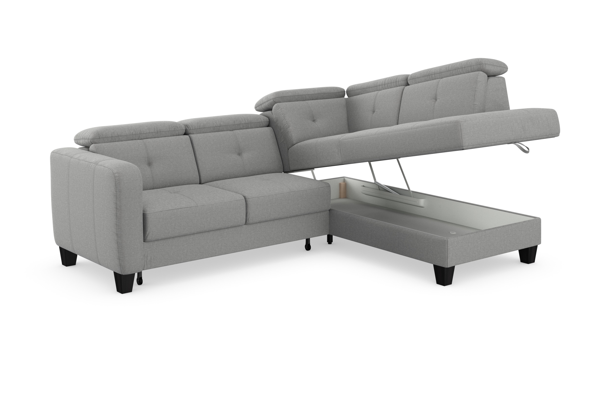 sit&more Ecksofa »Belluci L-Form«, inklusive Federkern, wahlweise mit Bettfunktion und Bettkasten