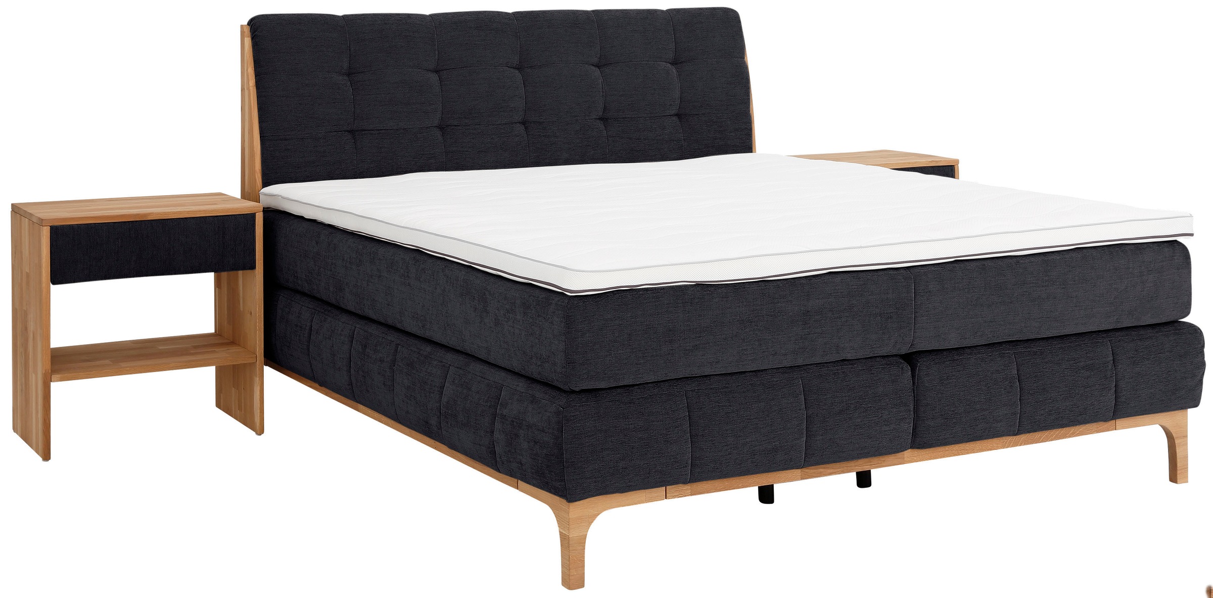OTTO products Boxspringbett »Jelle«, (5 St.), zertifizierte, recycelte Bezugsstoffe, verschiedene Ausführungen