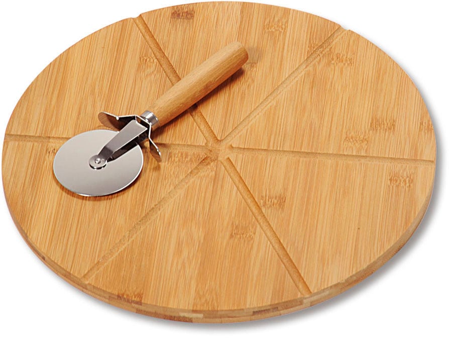 KESPER® Schneidebrett, (Set, 3 St.), inkl. Pizzaschneider, aus FSC®-zertifiziertem Bambus