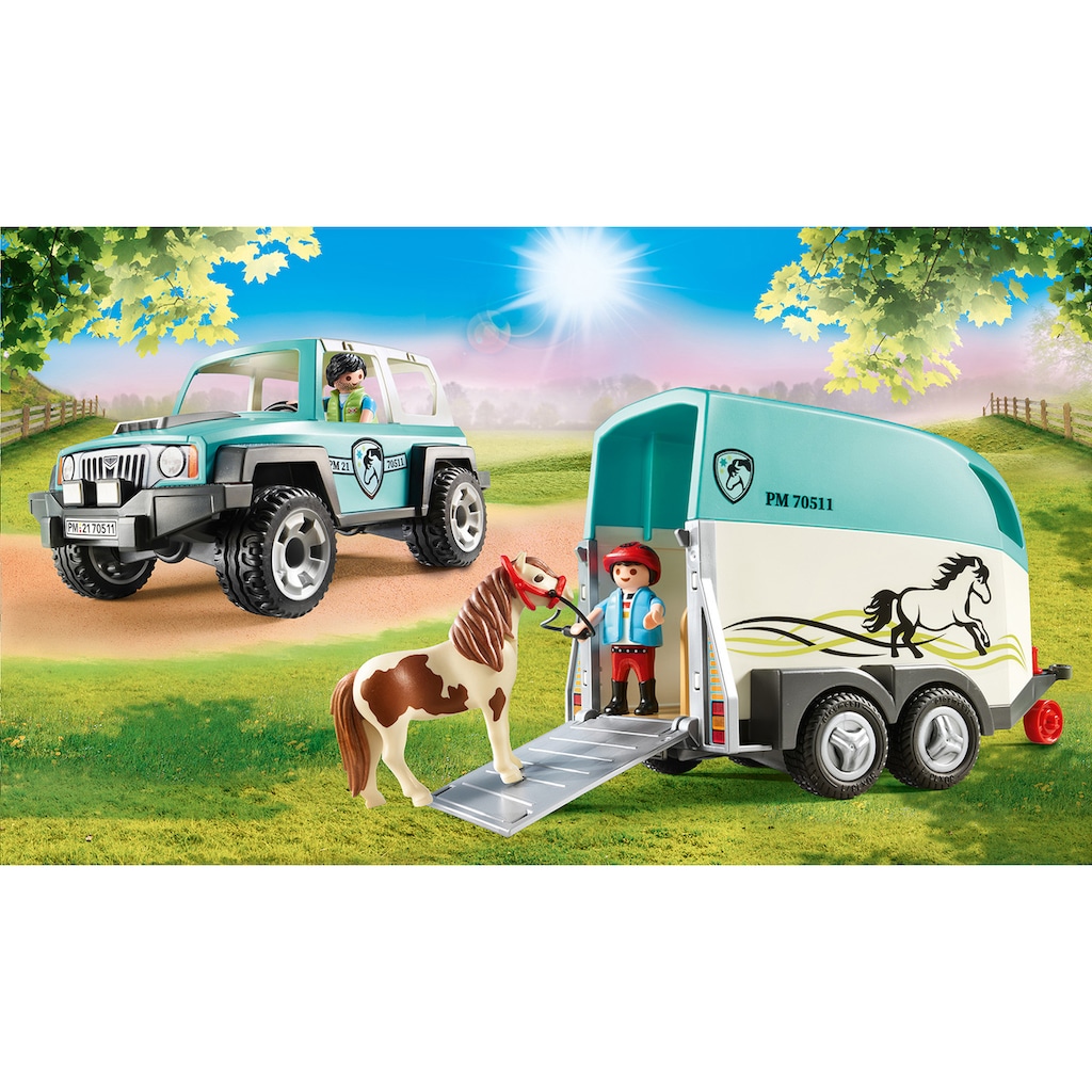 Playmobil® Konstruktions-Spielset »PKW mit Ponyanhänger (70511), Country«, (44 St.)