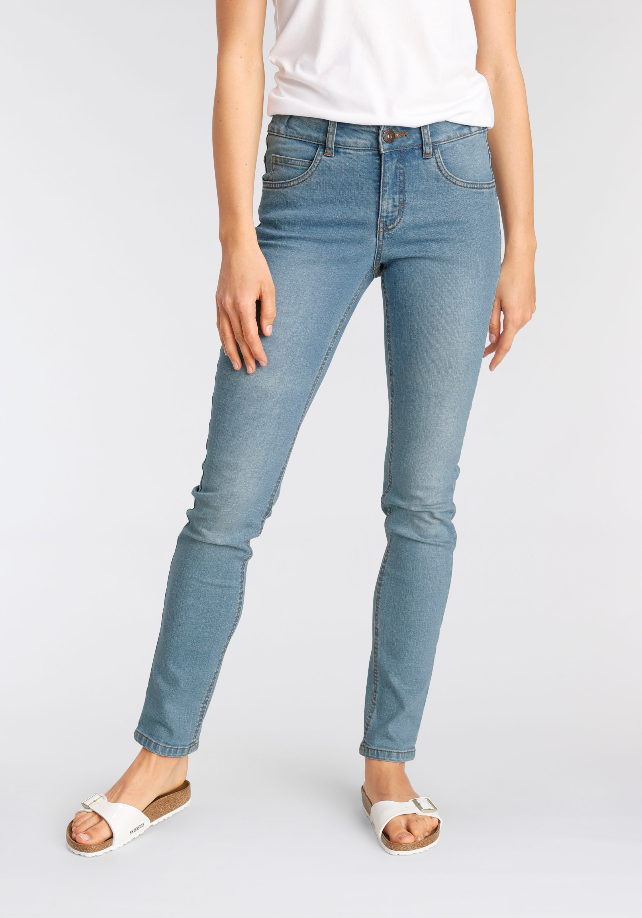 Arizona Slim-fit-Jeans »Svenja - Bund Online-Shop im seitlichem kaufen mit High Waist Gummizugeinsatz«