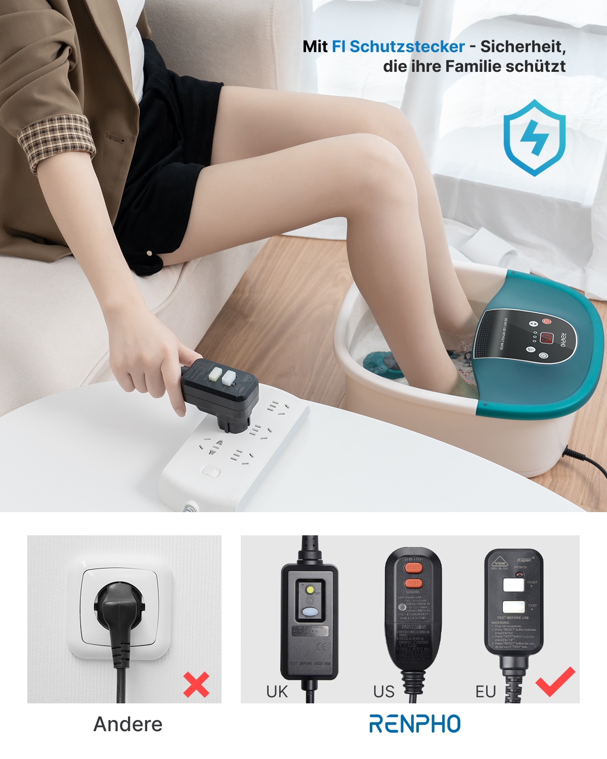 Renpho Fußmassagegerät »Fußbad mit Massagefunktion« Verwöhnende Thermalentspannung für die Füße