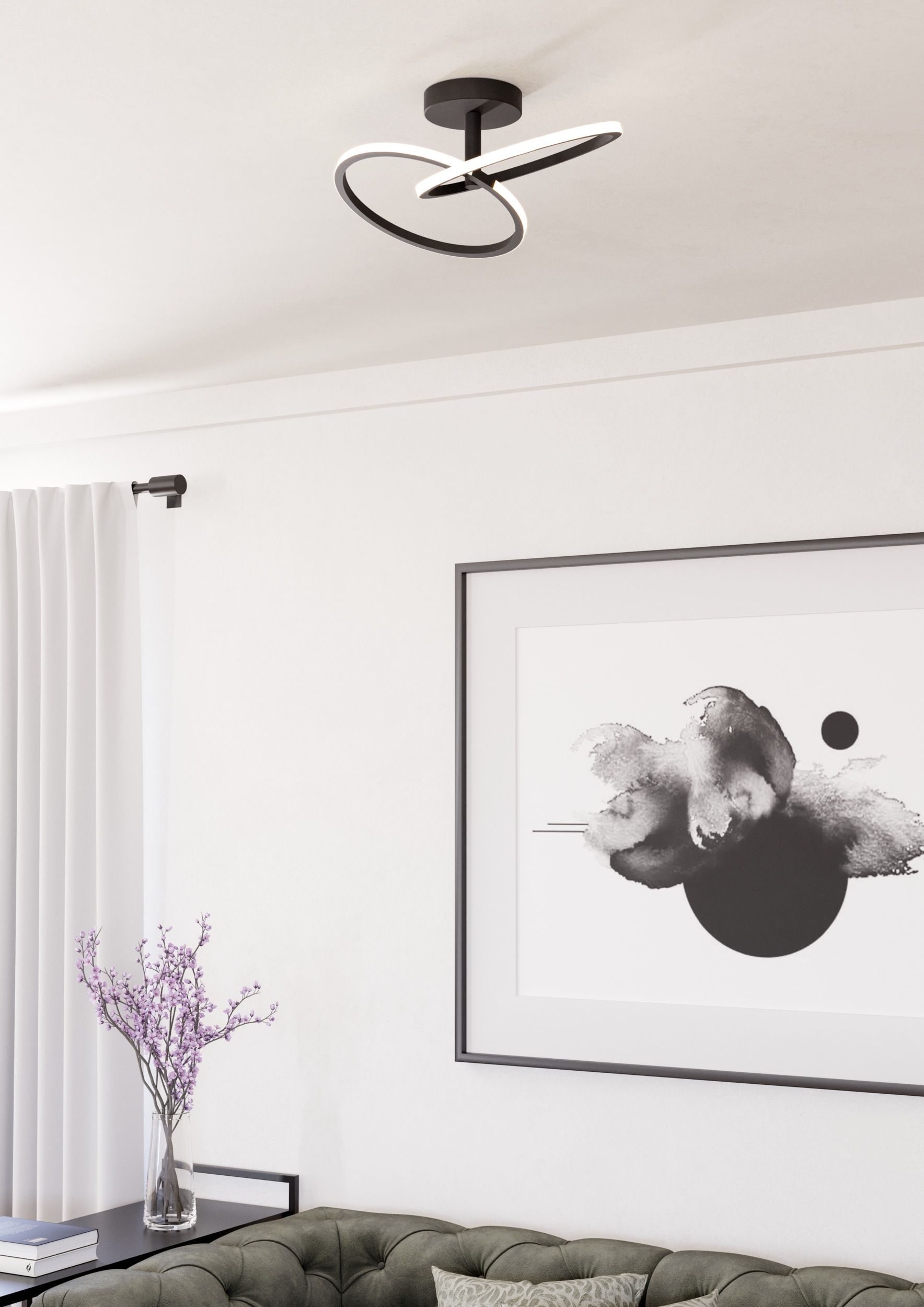 EGLO Deckenleuchte »CONGIUNTI Deckenlampe - Stahl - LED - 12W - IP20« LED-Modul 1 Stk. Kaltweiß | Neutralweiß | Warmweiß Wohzimmerlampe, Esszimmerlampe, Flur, Schlafzimmer,L46,5 x B28 x H14cm