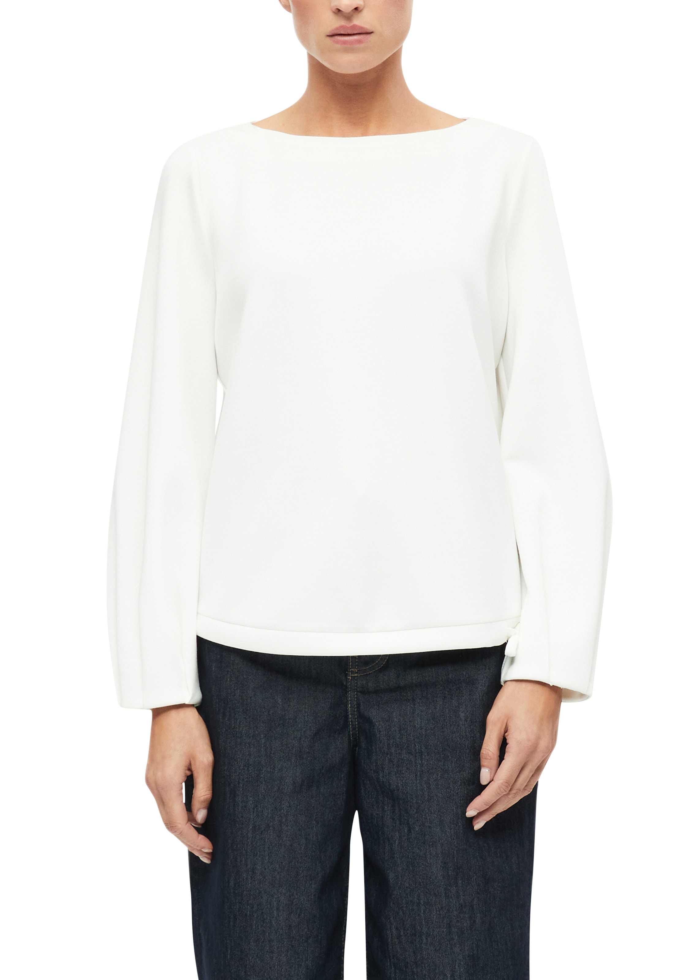 s.Oliver BLACK LABEL Sweater , mit Bindeband am Saum und mit Viskose
