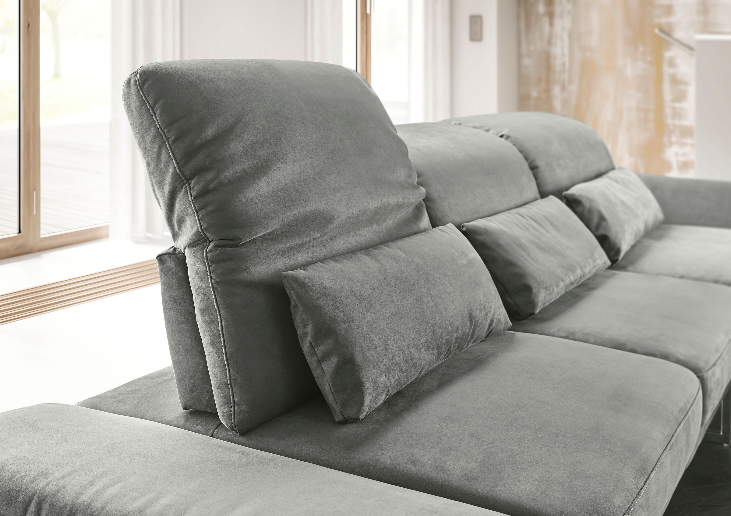 3C Candy 2-Sitzer »Mallow Designsofa mit Komfortfunktionen, modern und bequem,«, Verstellbare Armlehne und Kopfteil, manuelle Sitztiefenverstellung