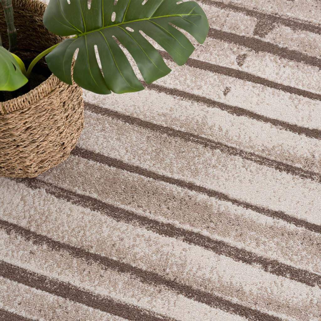 Carpet City Teppich »Moda«, rund, 11 mm Höhe, Kurzflor, Streifen-Muster, Weicher Flor