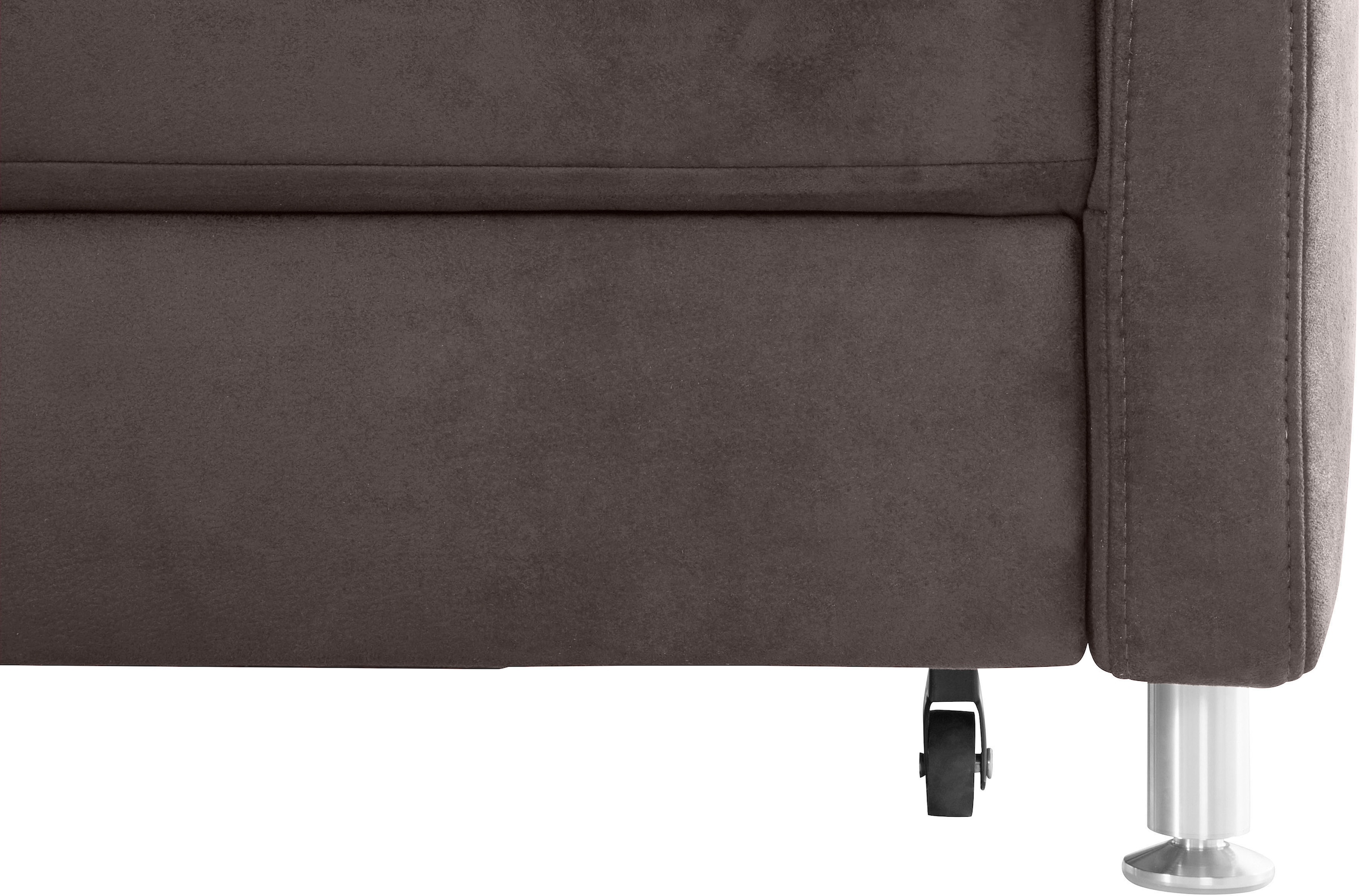 sit&more Ecksofa »Darwin L-Form«, inklusive Federkern, wahlweise mit Kopfteilverstellung, Bettfunktion