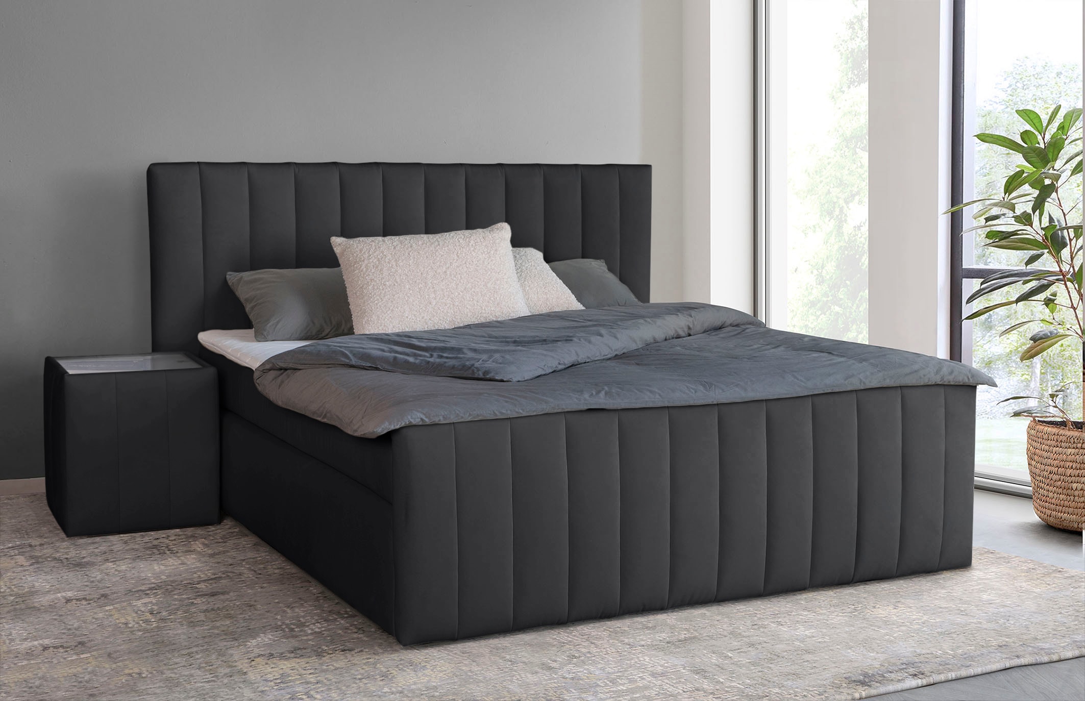 INOSIGN Boxspringbett »Effy inkl. Bettkasten und Topper, erhältlich in der Breite 180x200cm«, wahlweise in H3 oder H4 wählbar