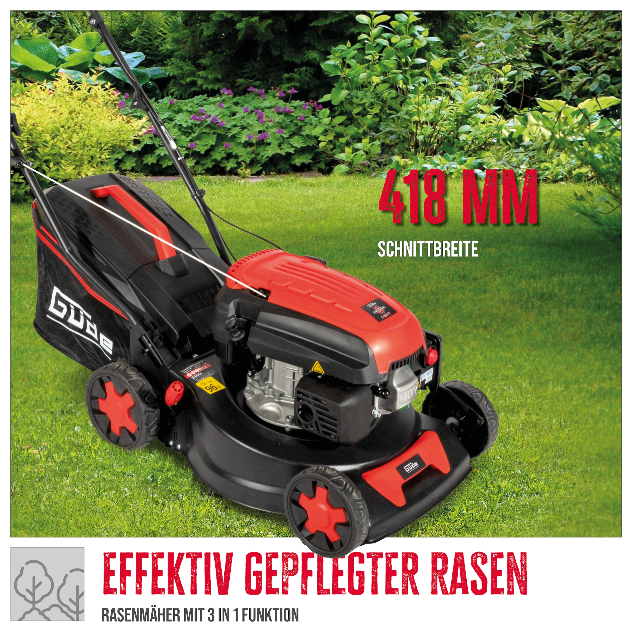 Güde Benzinrasenmäher »»ECO WHEELER 413.3 R««, für Rasenflächen bis 900m²