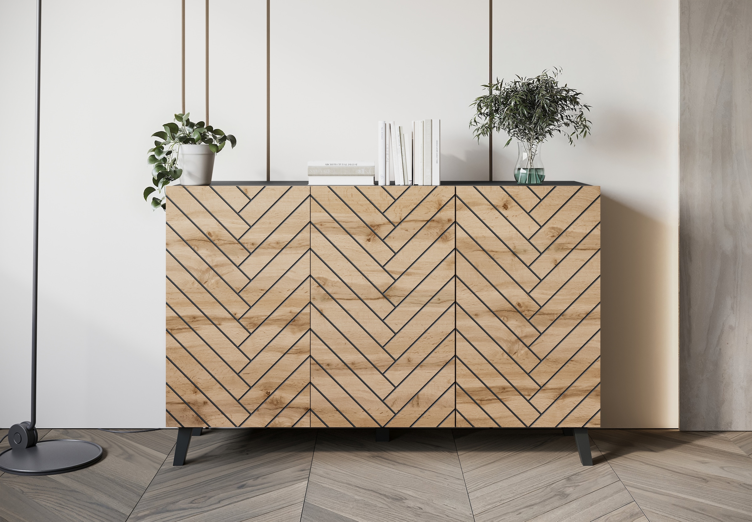 INOSIGN Sideboard »SIDEBOARD PHUKET«, (1 St.), Modernes Sideboard mit 6 Fächern, Breite 120 cm
