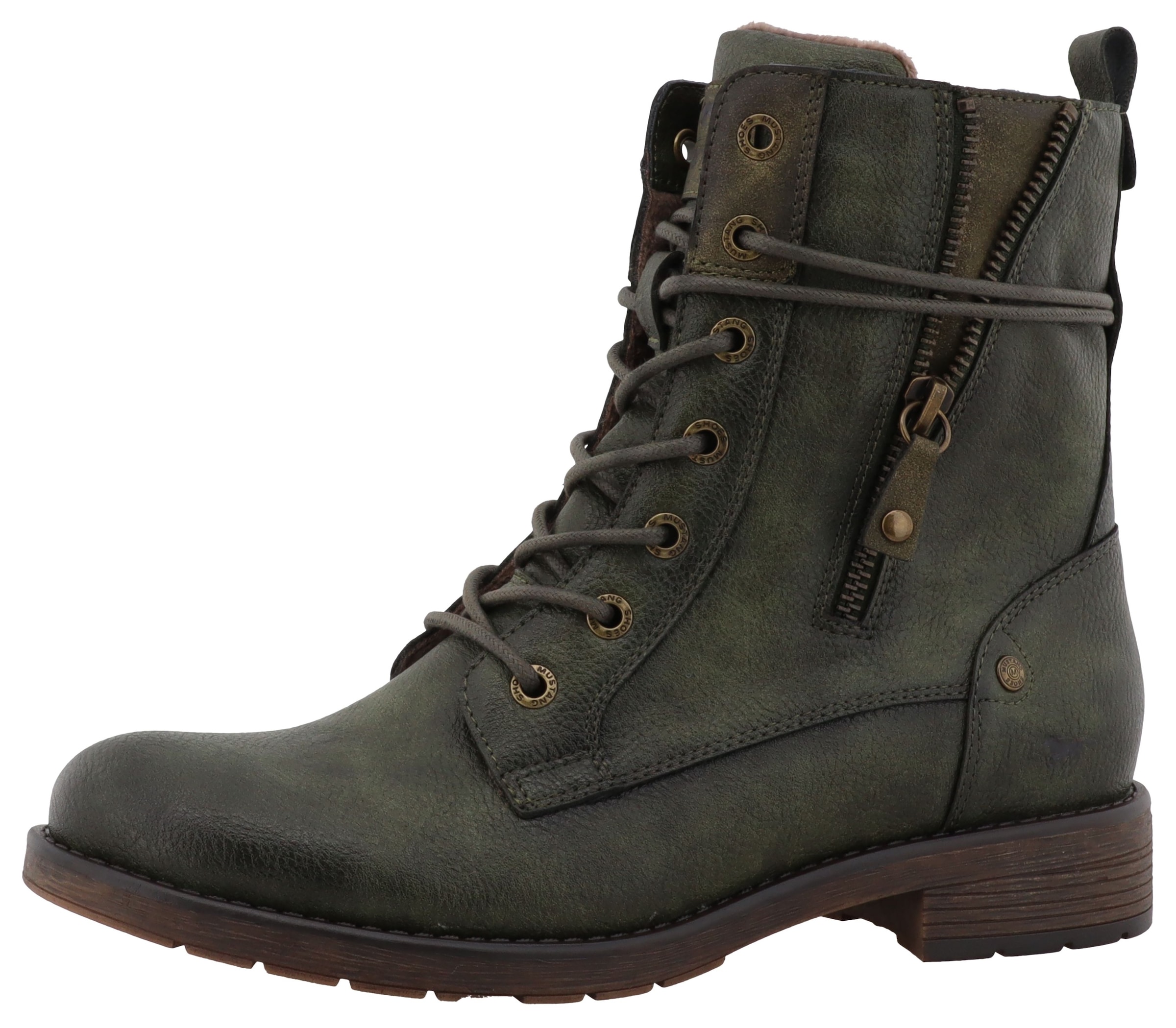 Mustang Shoes Winterstiefelette »Elfi«  Winterstiefel mit Reißverschluss und markanter Schnürung