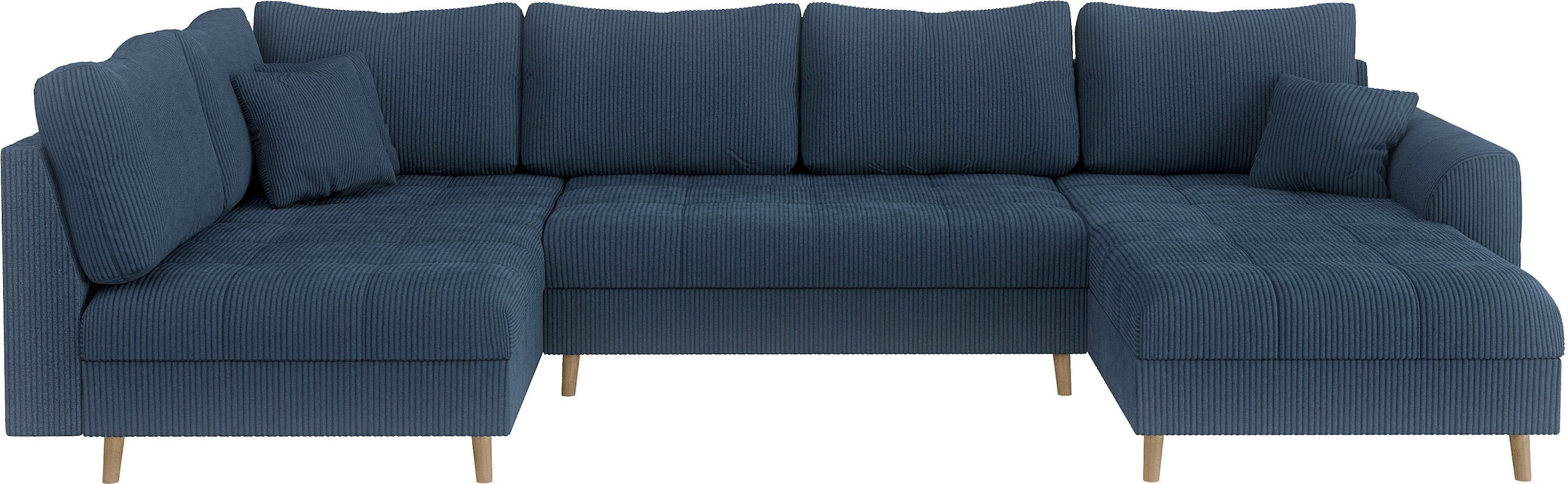 Home affaire Wohnlandschaft »CHARRE U-Form mit Ottomane, Maße B/T/H: 310/161/81 cm«, feine Steppung, lose Rücken- und Zierkissen, auch in Cord und Bouclé