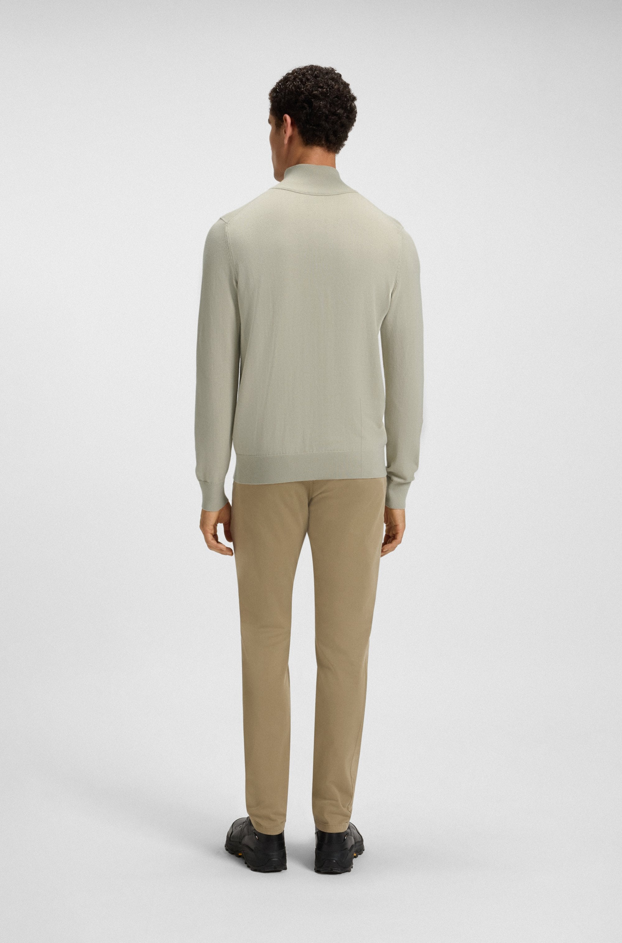 BOSS ORANGE Rollkragenpullover »Kanobix« Regular fit, Stehkragen mit Reißverschluss, Ton-in-Ton Logo