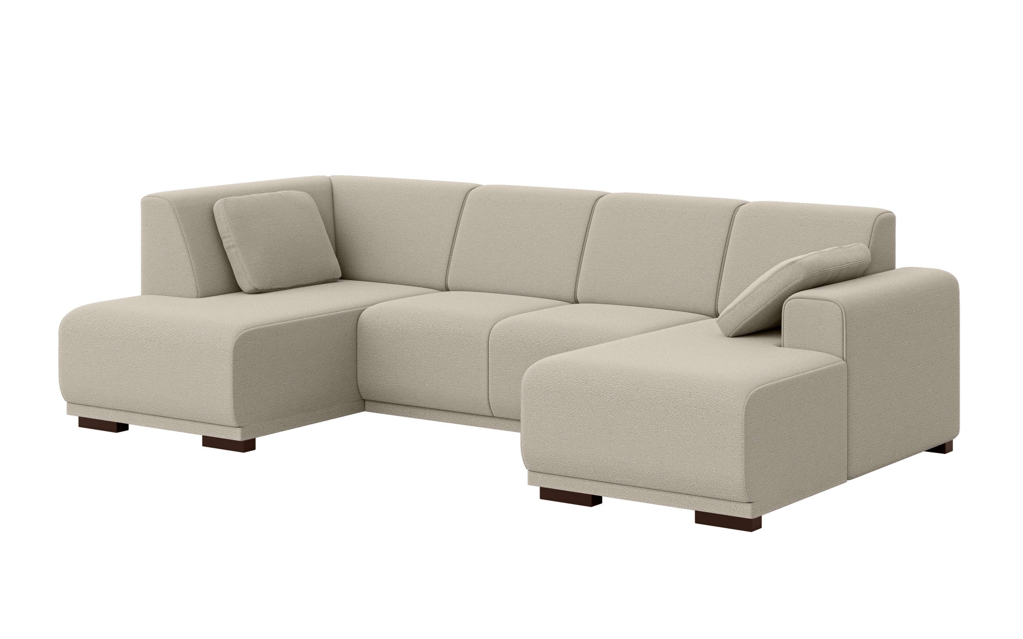 Home affaire Wohnlandschaft »BORNHOLM U-Form mit Recamiere rechts/links, B/T/H: 300/162/85 cm«, U-Form mit Wellenunterfederung, Recamiere rechts oder links bestellbar