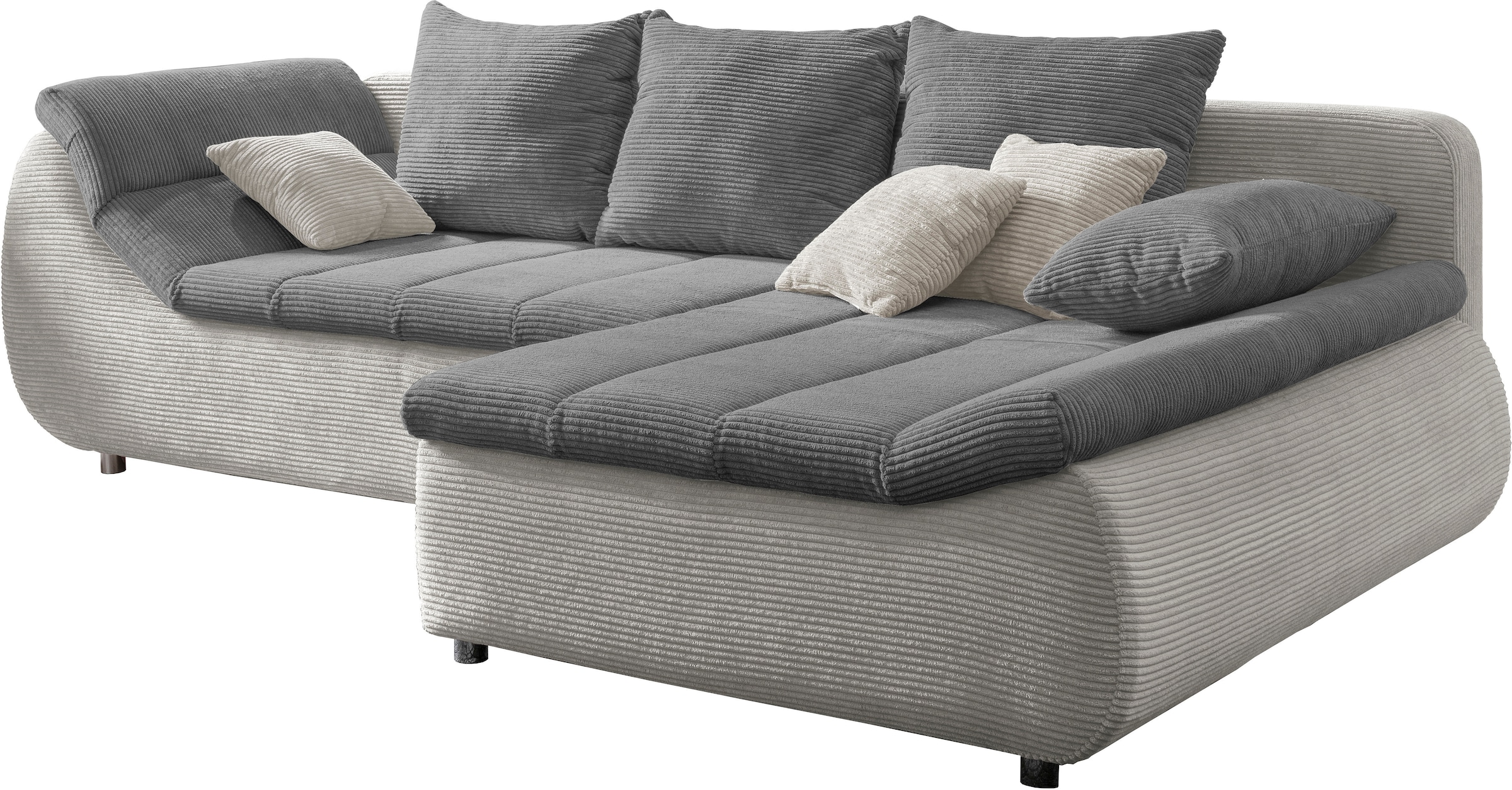 INOSIGN Ecksofa »Imola elegant und bequem, aktuelle Steppung im Sitz, L-Form«, wahlweise mit Bettfunktion