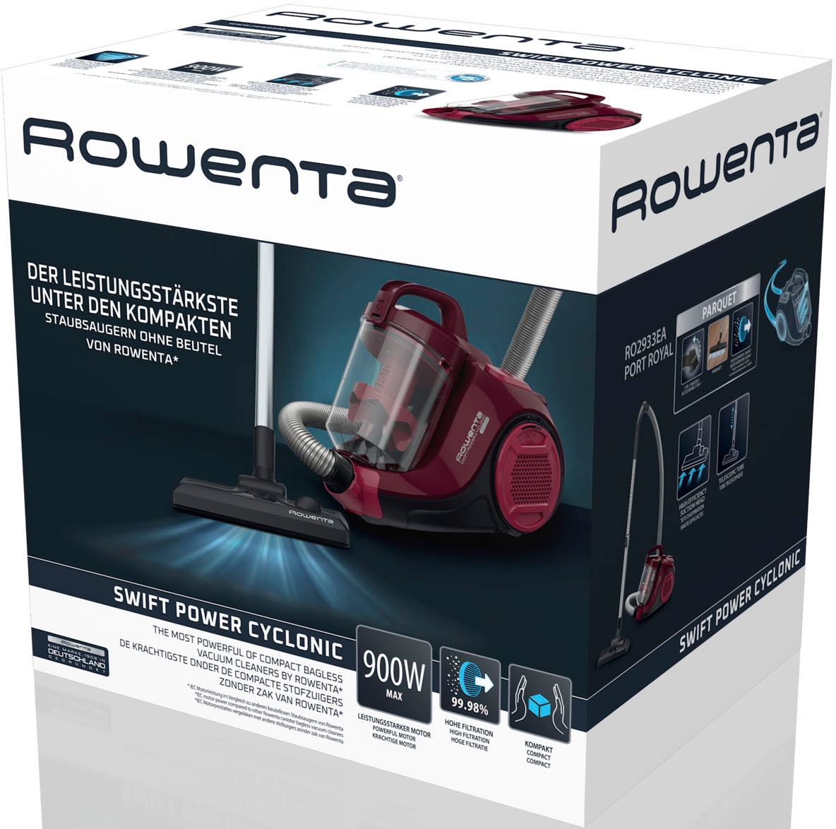 Rowenta Bodenstaubsauger »Swift Power Cyclonic, ohne Beutel, hohe Saugleistung auf Hartböden«, 750 W, beutellos, kompakte Größe, starke Leistung dank Effitech-Motor, einfache Leerung