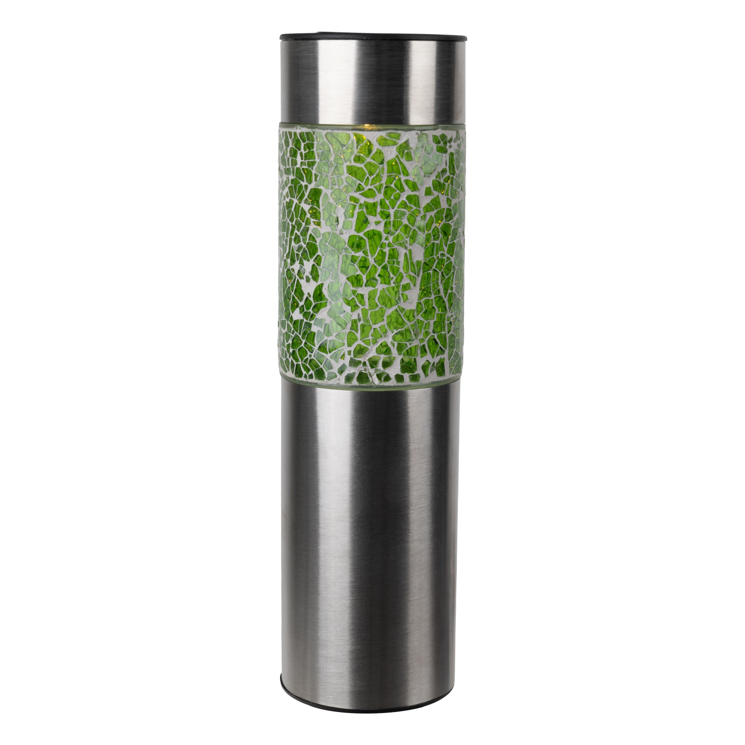 näve LED Solarleuchte »Havanna« LED-Modul 1 Stk. Warmweiß 4er-Set Dekoerdspieß grau, Glaseinsatz 2x grün, 2x orange, H: 33,5 cm