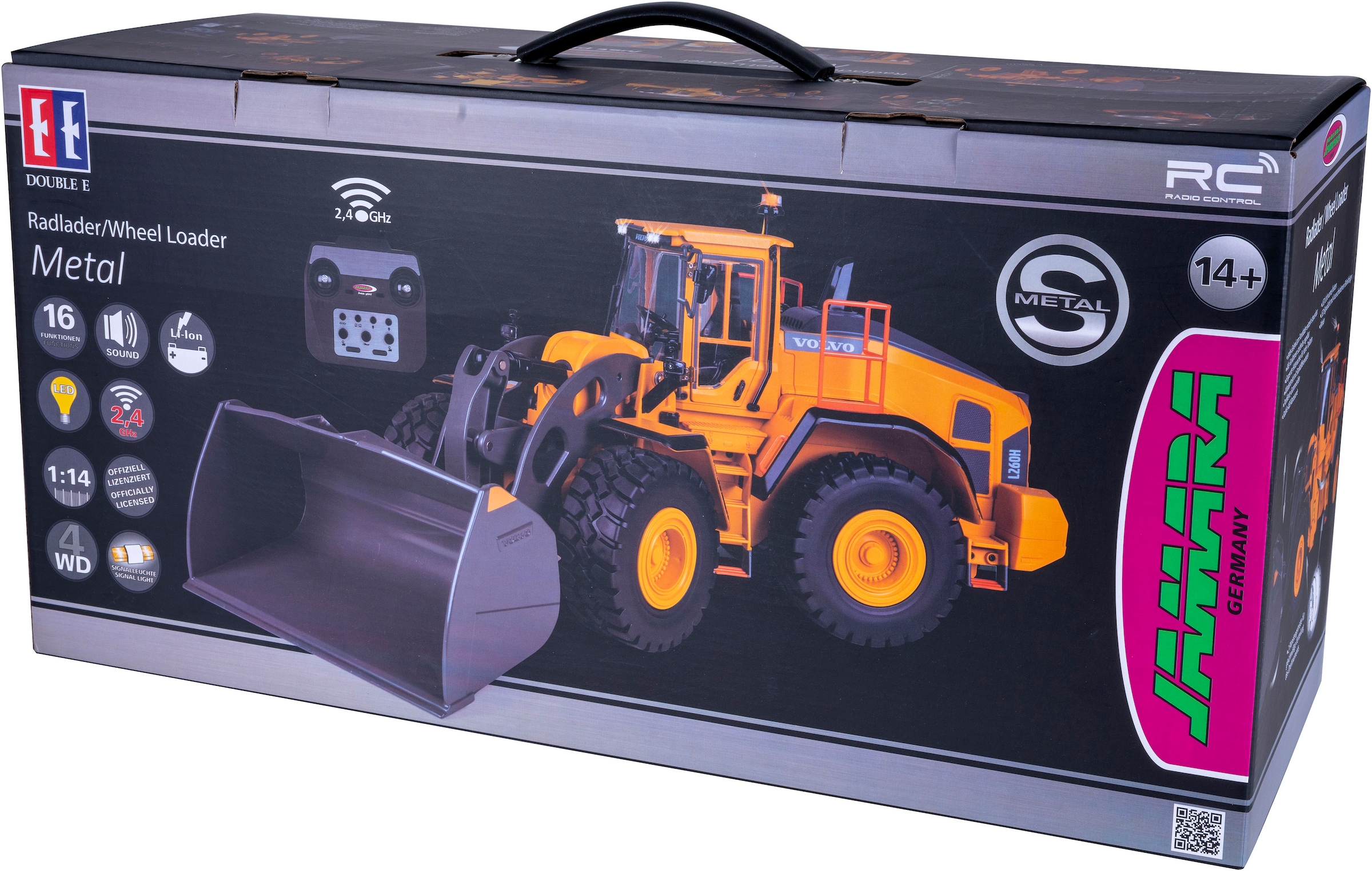 Jamara RC-Bagger »Radlader Volvo L260H Metal 2,4GHz«, LED-Licht; Maßstab 1:14