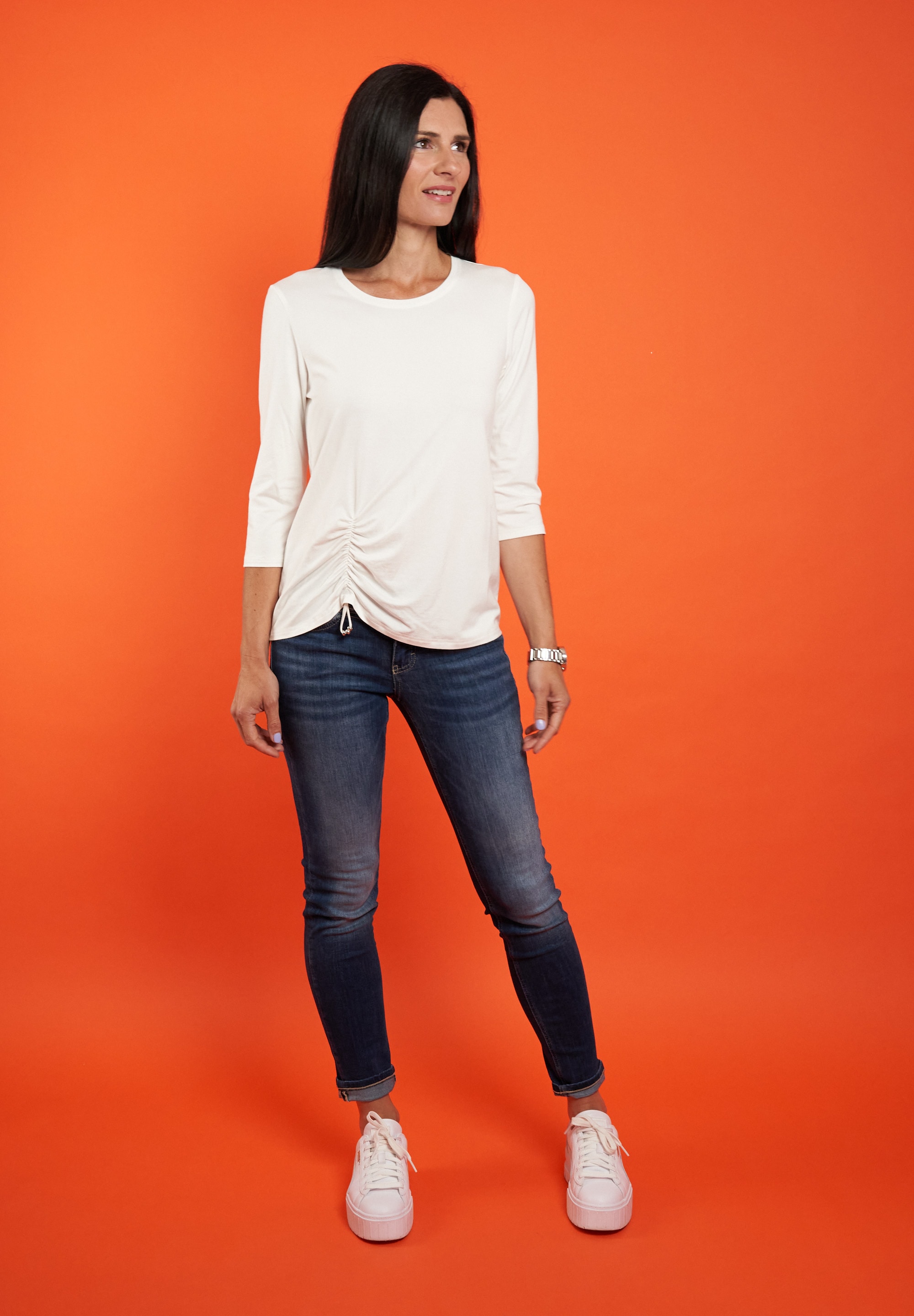 Seidel Moden 3/4-Arm-Shirt, mit Raff-Detail vorne - MADE IN GERMANY