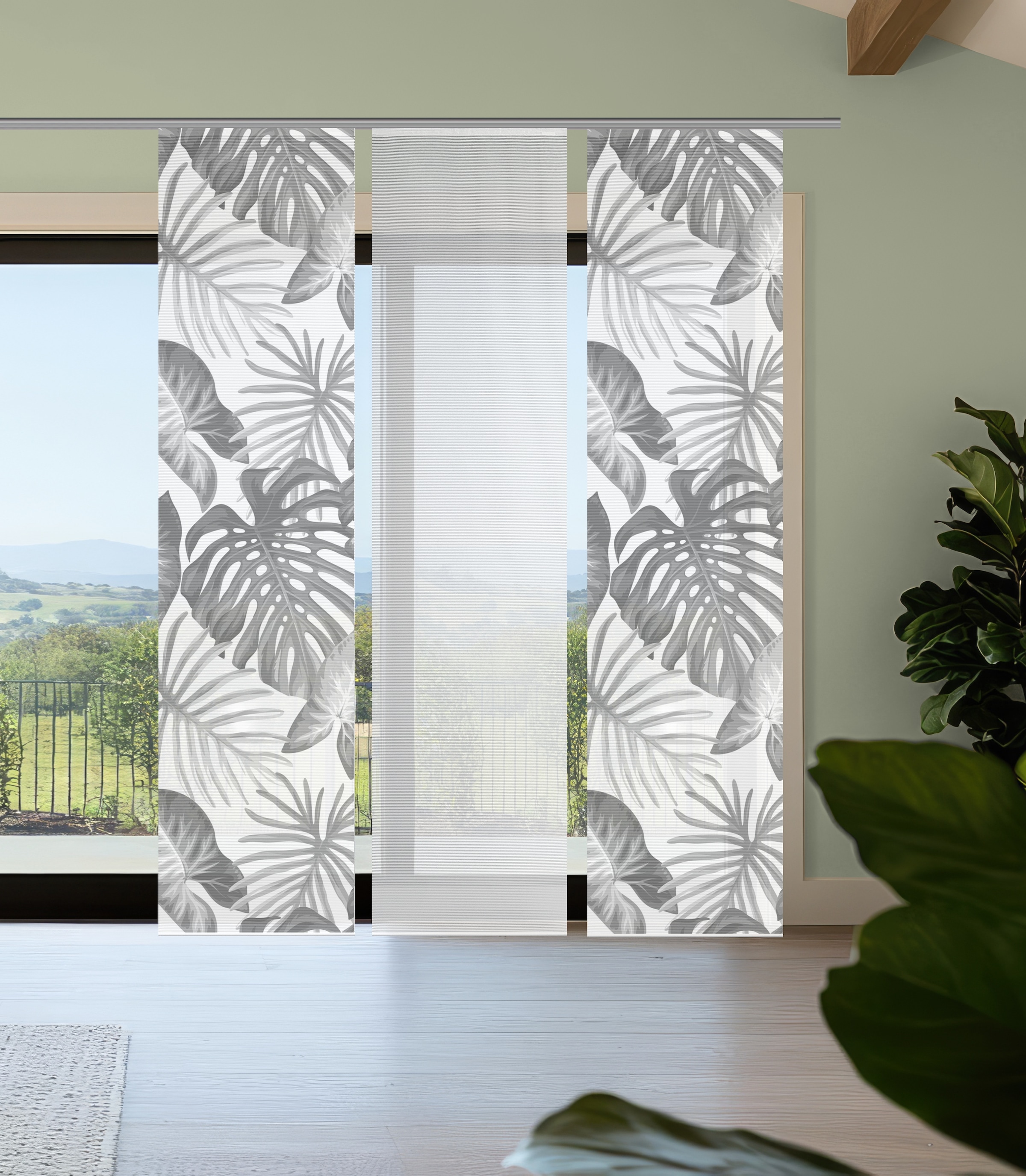 Vision S Schiebegardine »SANJA« Paneelwagen 3 Stk. tlg. Schiebevorhang,Bamb günstig online kaufen