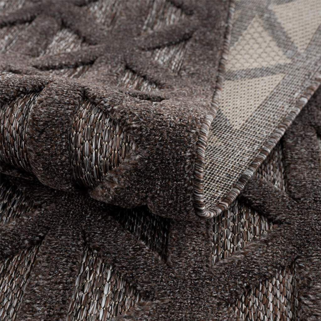 Carpet City Teppich »In-& Outdoorteppich Santorini 58500, 3D-Effekt, Raute-Optik«, rechteckig, 5 mm Höhe, Wetterfest & UV-beständig für Terrasse, Balkon, Küche, Flur