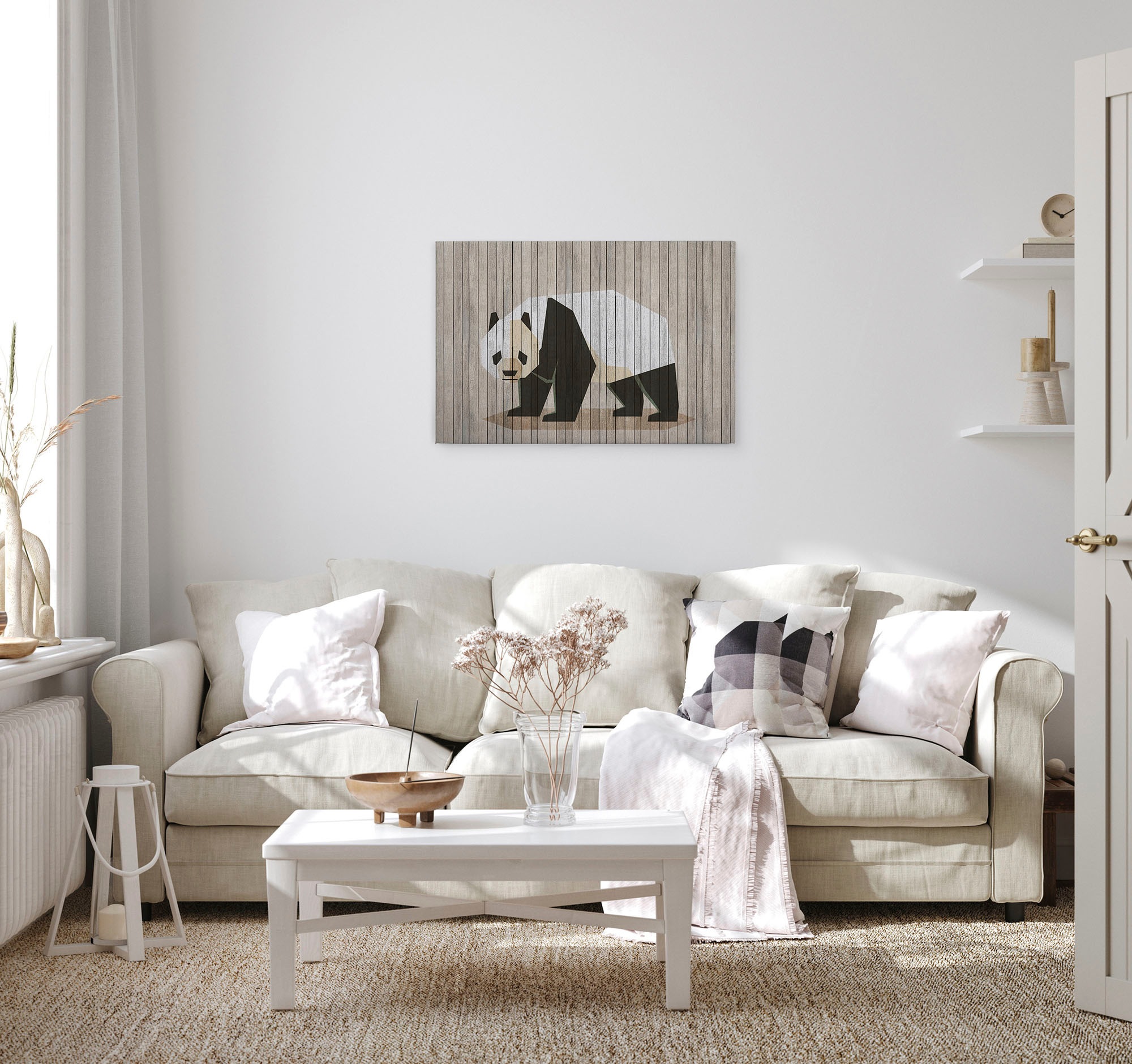 A.S. Création Leinwandbild »born to be wild«, Kunst-Tiere-Kinder, (1 St.), Keilrahmen Bild Holzoptik Tiere Leinwand-Bild Wohnzimmer modern Kinder