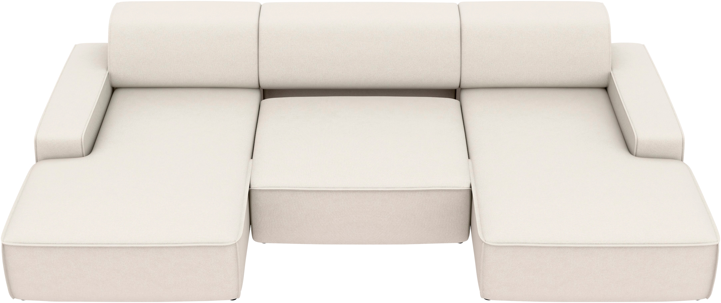 TRENDMANUFAKTUR Wohnlandschaft »Graz, wahlweise mit Sitzvorschub und Bettkasten, U-Form, Breite 329 cm«, in Cord-, haustierfreundlichem LEO Struktur- oder LUMOS-3D-Bezug