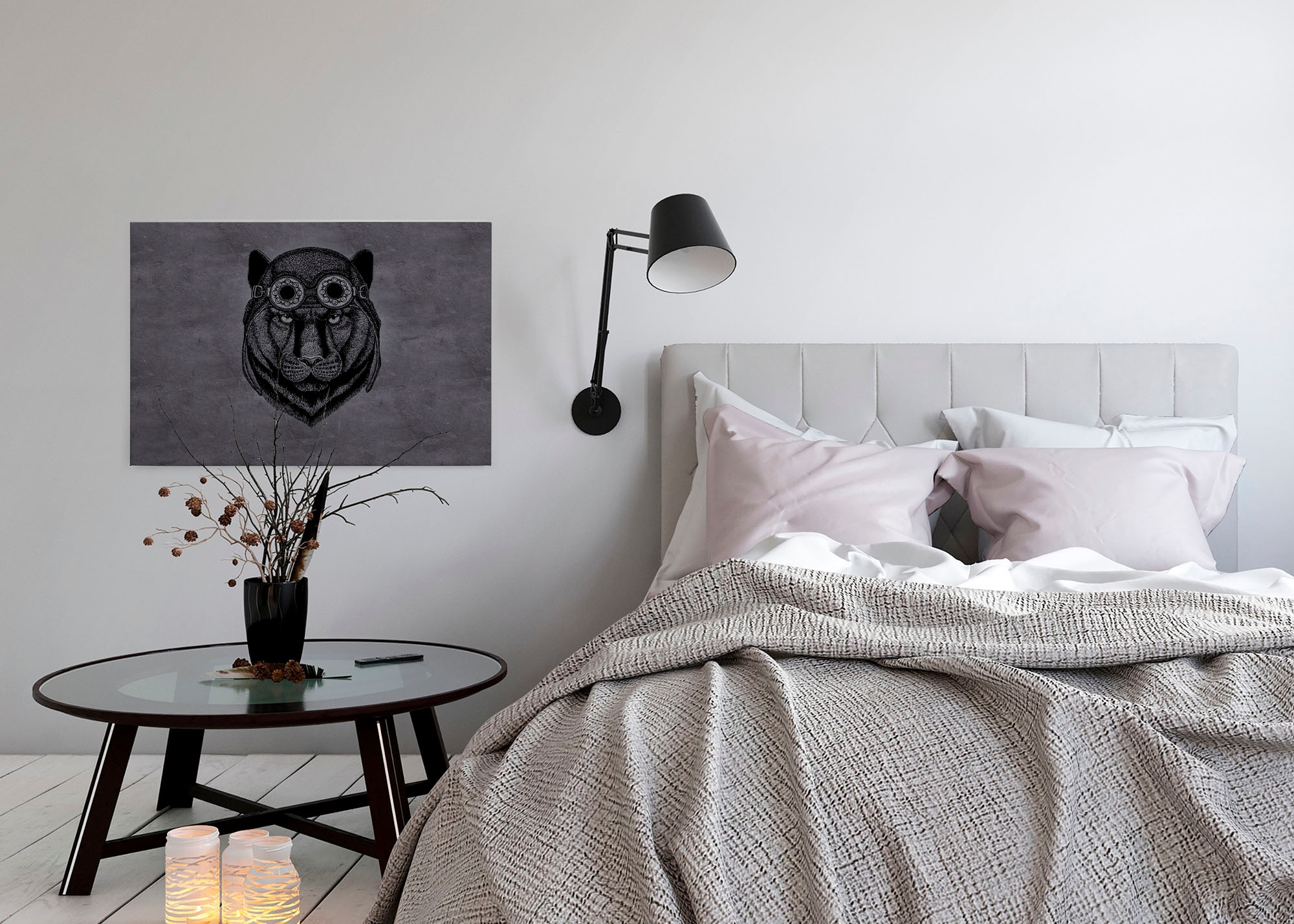 A.S. Création Leinwandbild »panther«, Kunst-Tiere-Kinder, (1 St.), Wild Tier Keilrahmen Panther Dschungel Leinwand-Bild Wohnzimmer modern