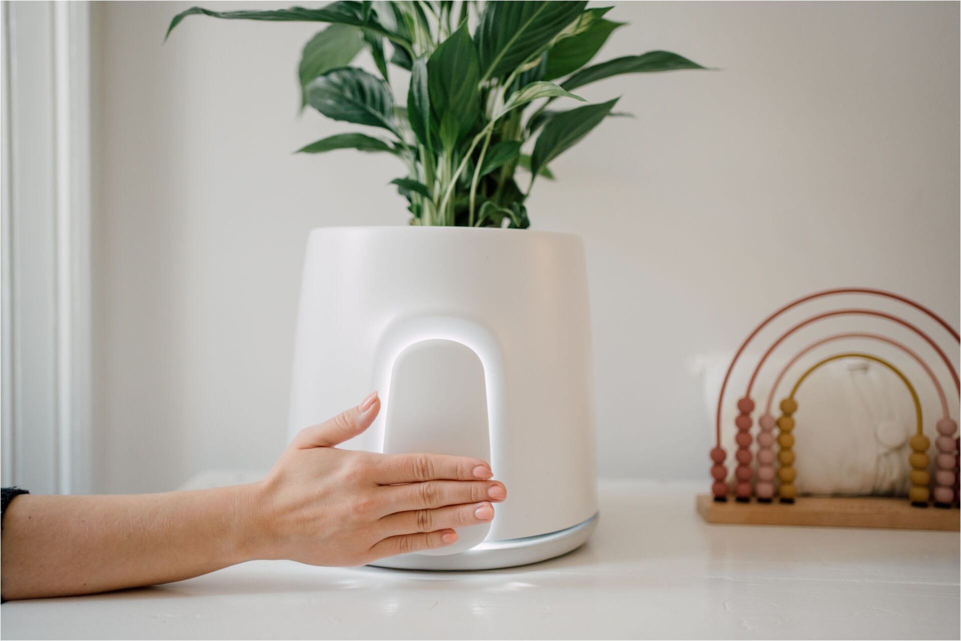 Vitesy Luftreiniger »Natede Smart – Smarte Luftreinigung und stilvoller Blumentopf«, für 20 m² Räume, Waschbarer Filter, App-Steuerung, Selbstbewässerung Blumentopf